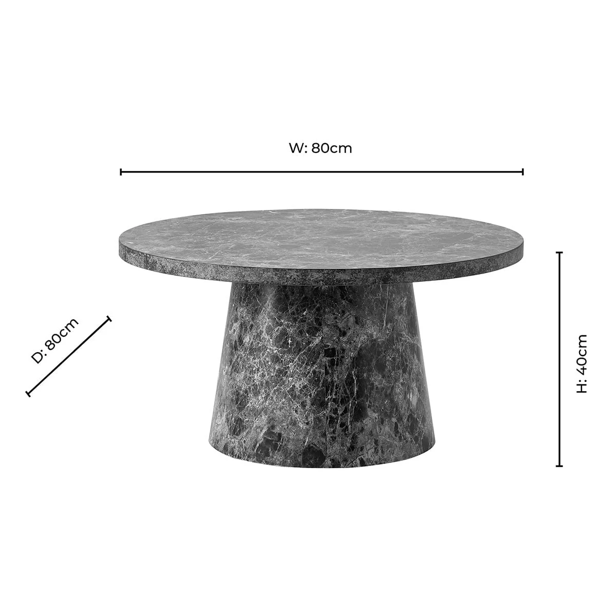 Talia Coffee Table - Dark Marble Effect - Image 7