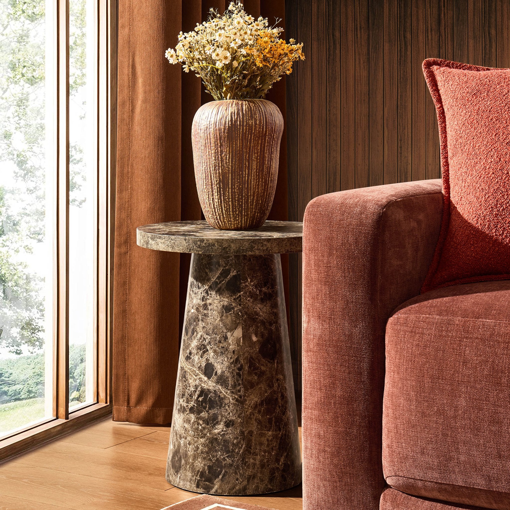 Talia Side Table - Dark Marble Effect - Image 2