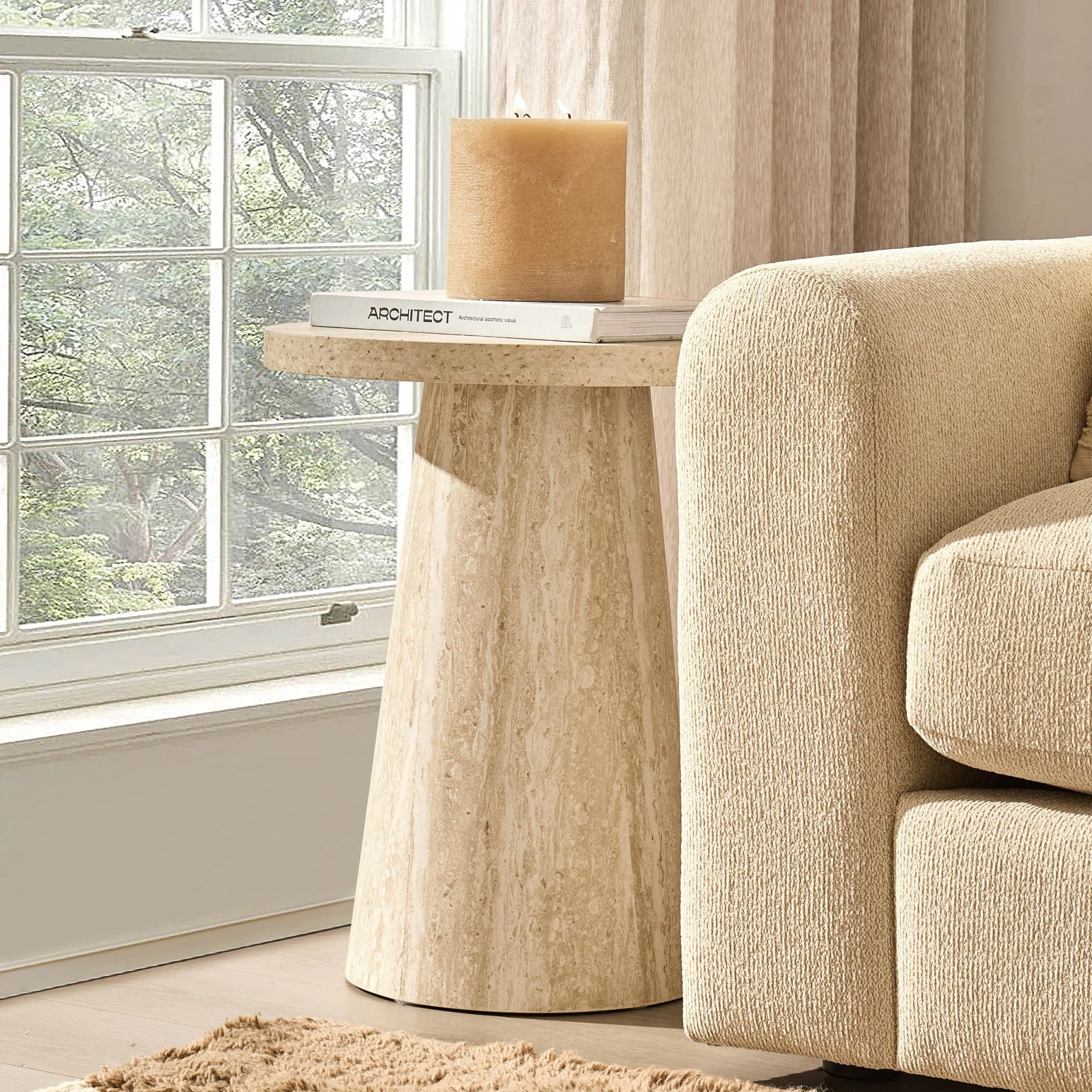Talia Side Table - Stone Marble Effect - Image 2