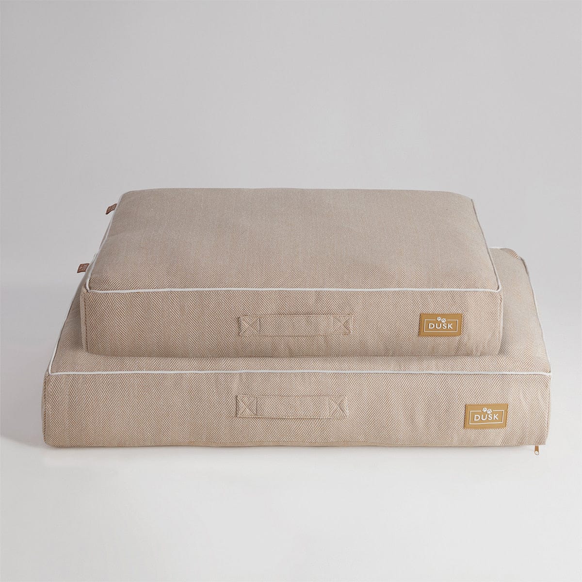 Bailey Pillow Dog Bed - Natural Herringbone - Image 4
