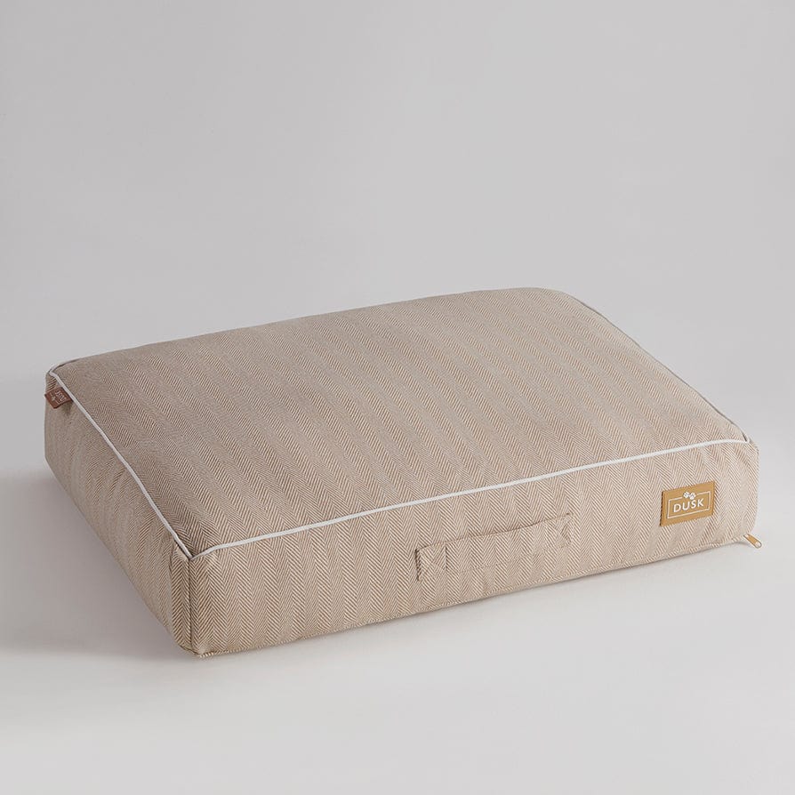 Bailey Pillow Dog Bed - Natural Herringbone - Image 5