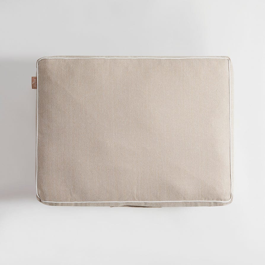 Bailey Pillow Dog Bed - Natural Herringbone - Image 7