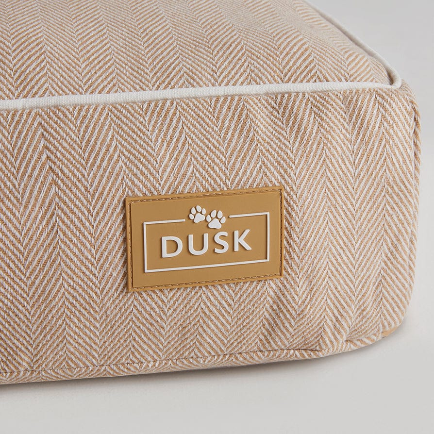 Bailey Pillow Dog Bed - Natural Herringbone - Image 8