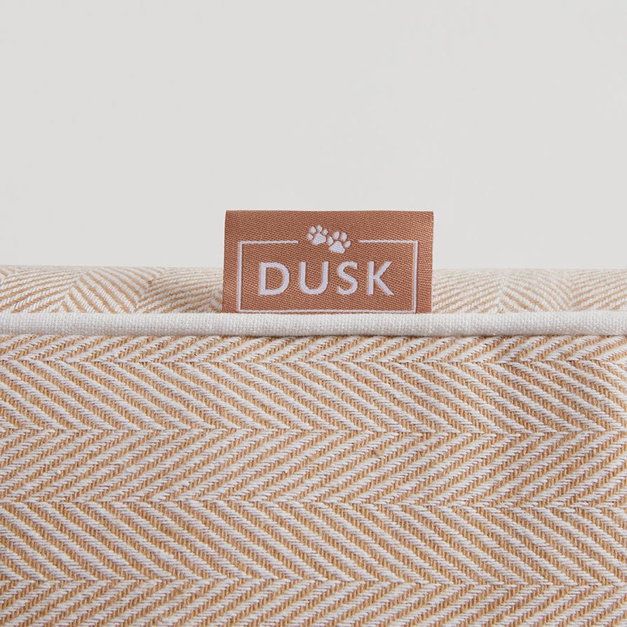 Bailey Pillow Dog Bed - Natural Herringbone - Image 9