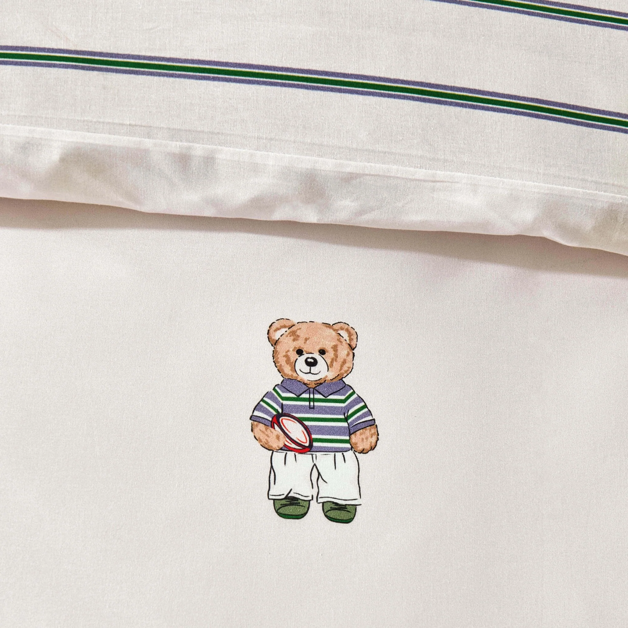 Teddy Bear 100% Cotton Duvet Cover & Pillowcase set - Natural - Image 3