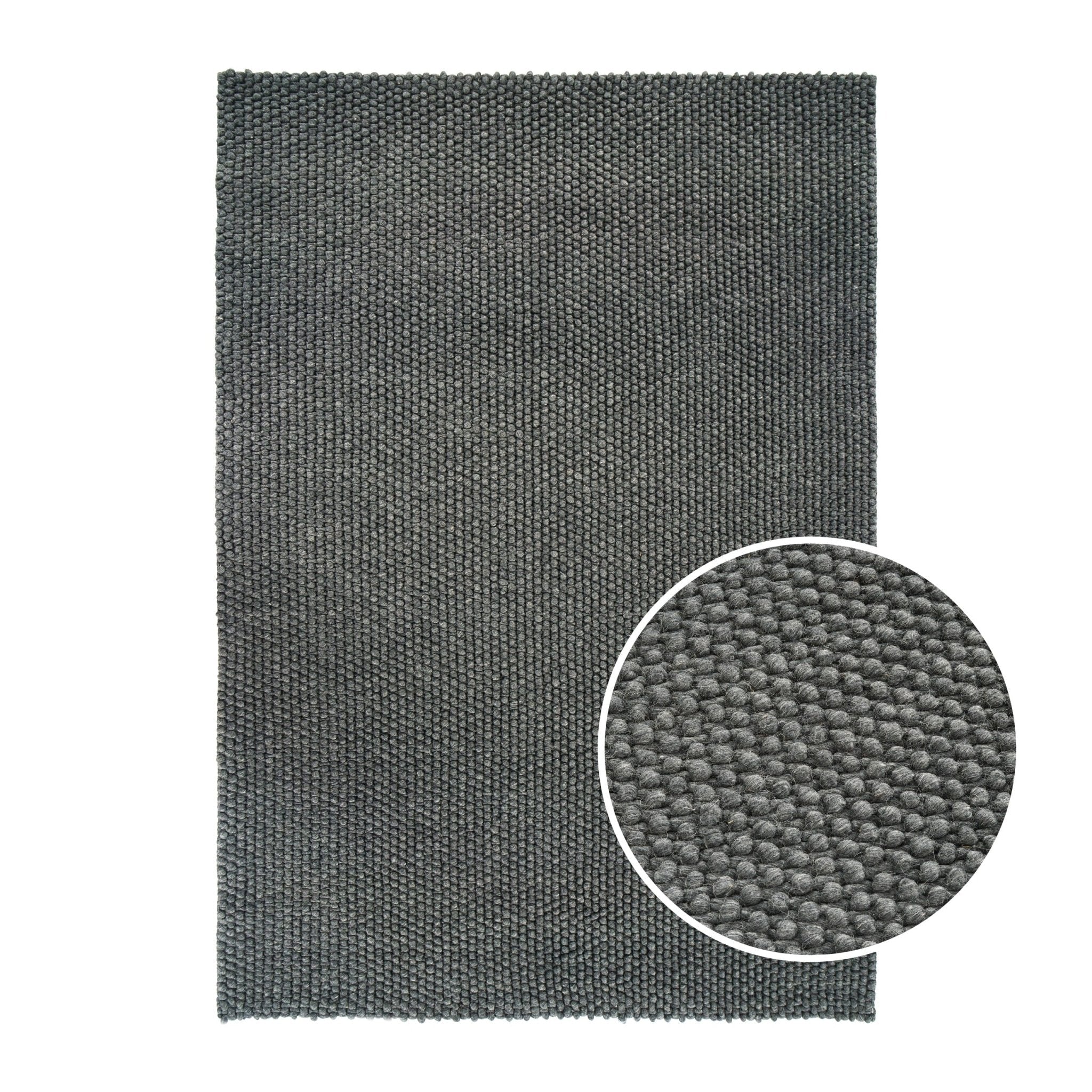 Theo Handwoven Wool Rug - Charcoal - Image 3