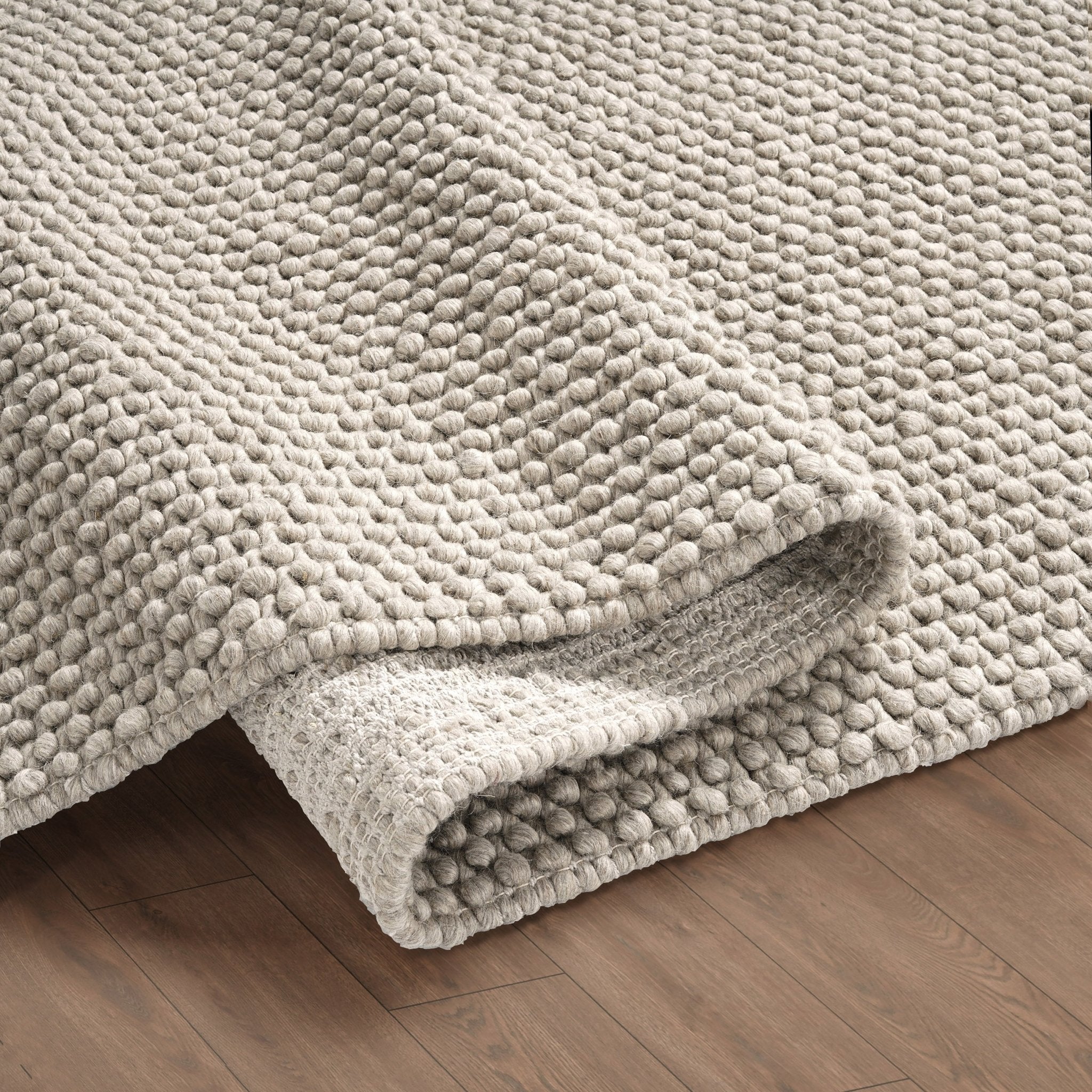 Theo Handwoven Wool Rug - Taupe - Image 3