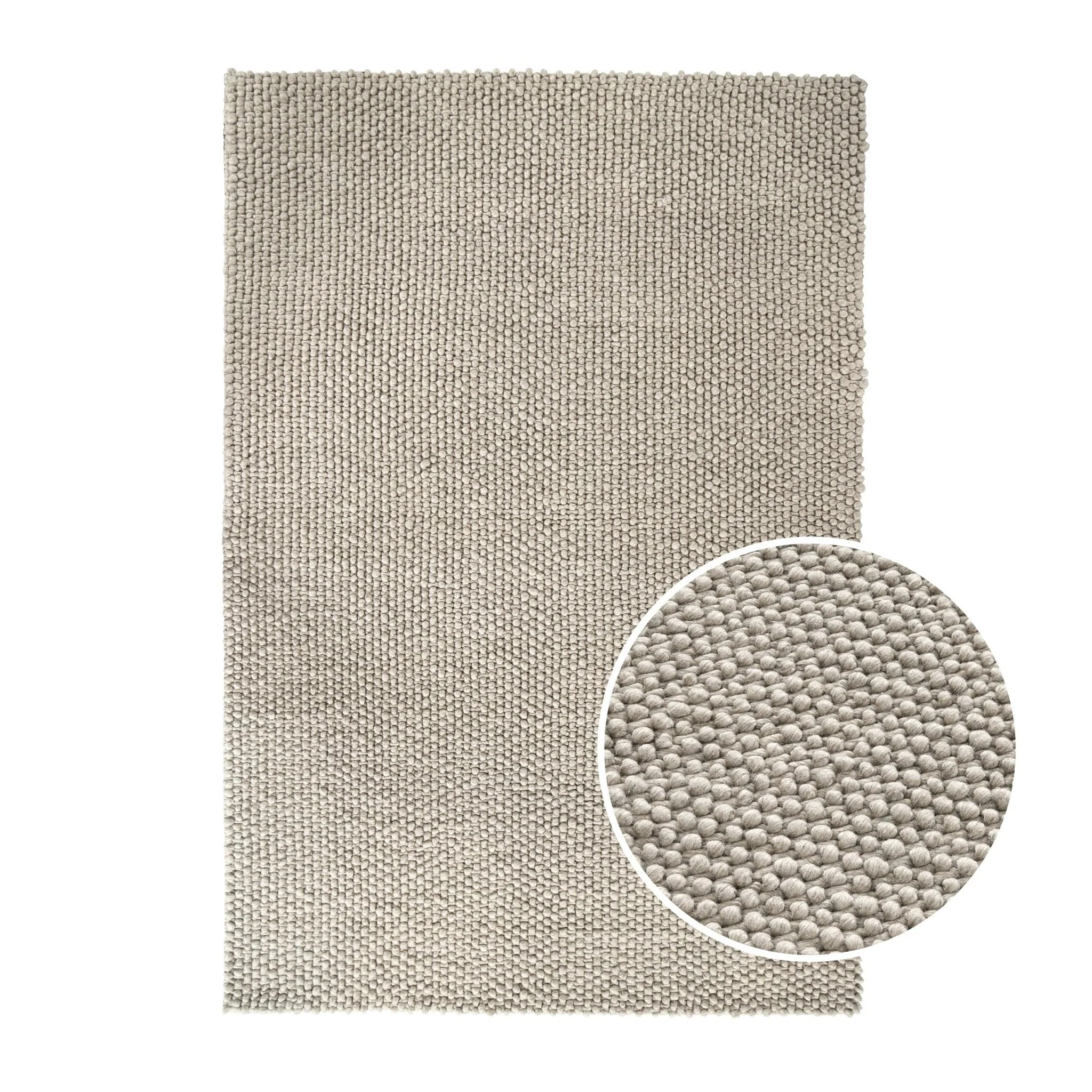 Theo Handwoven Wool Rug - Taupe - Image 4