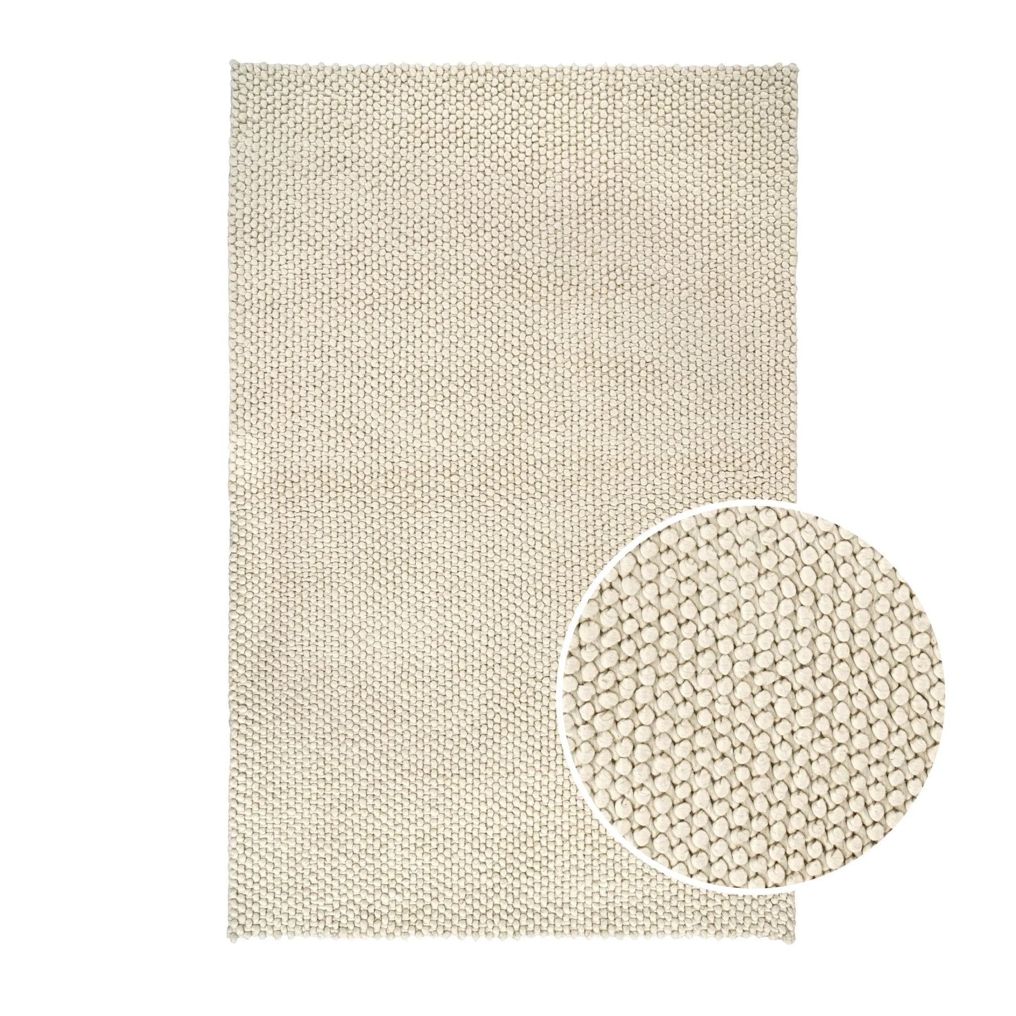 Theo Handwoven Wool Rug - White - Image 2