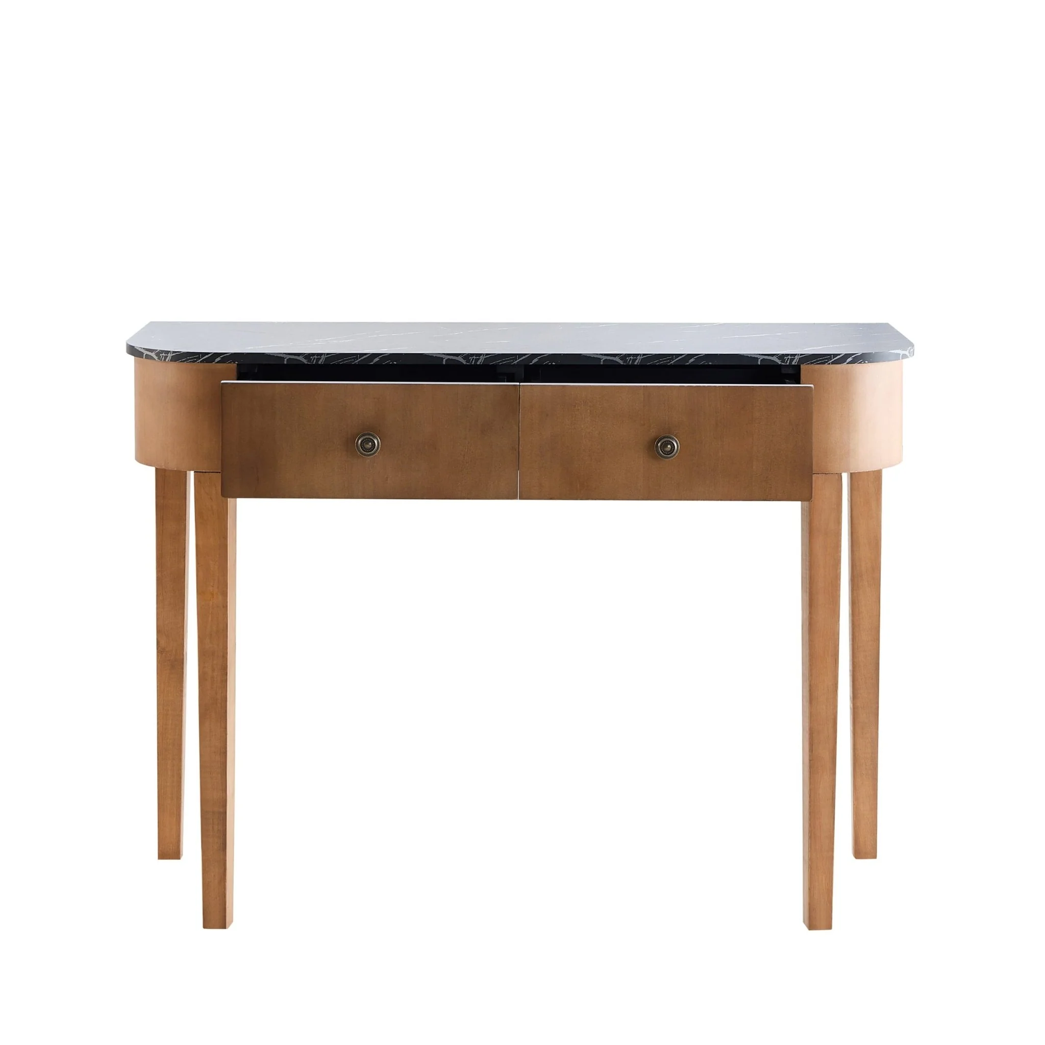 Tilda Console Table - Mid Wood/Marble Top - Image 4
