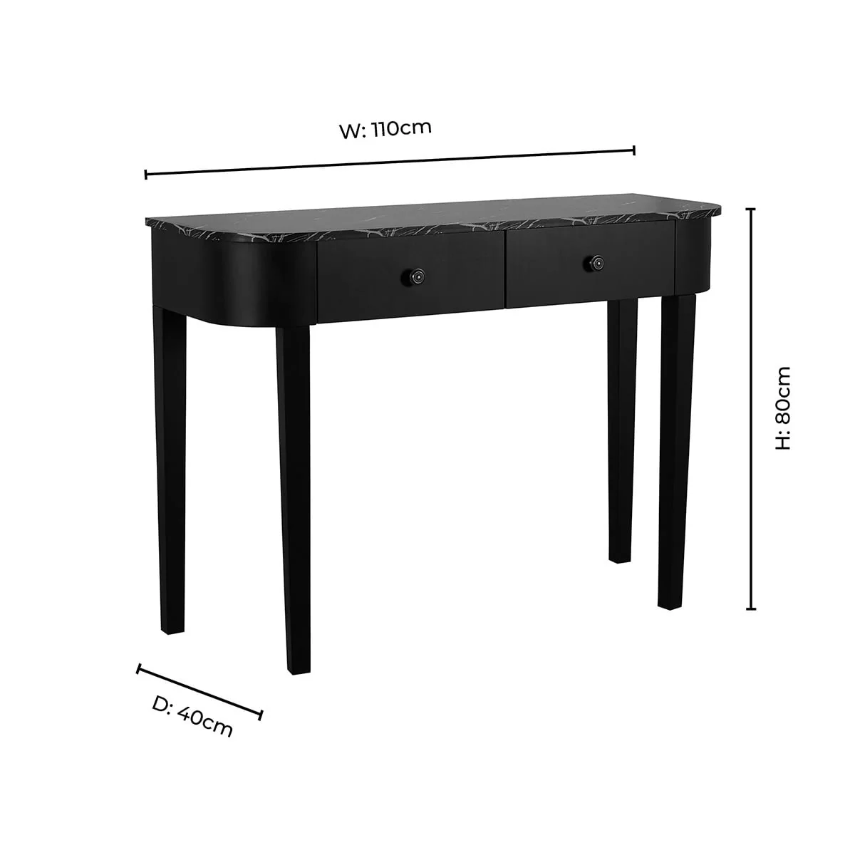Tilda Console Table - Mid Wood/Marble Top - Image 6