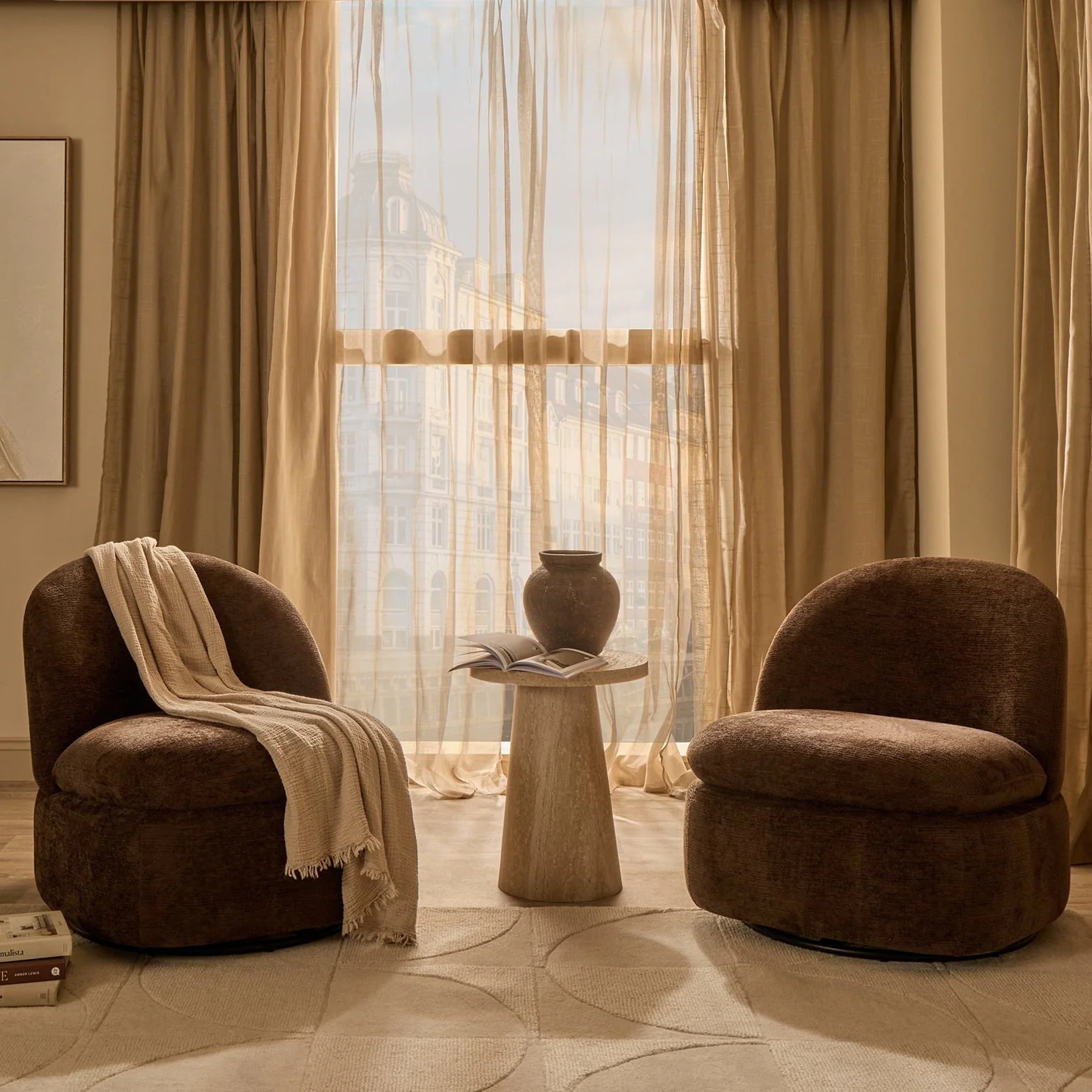 Tilly Swivel Accent Chair - Textured Cappuccino - Image 2