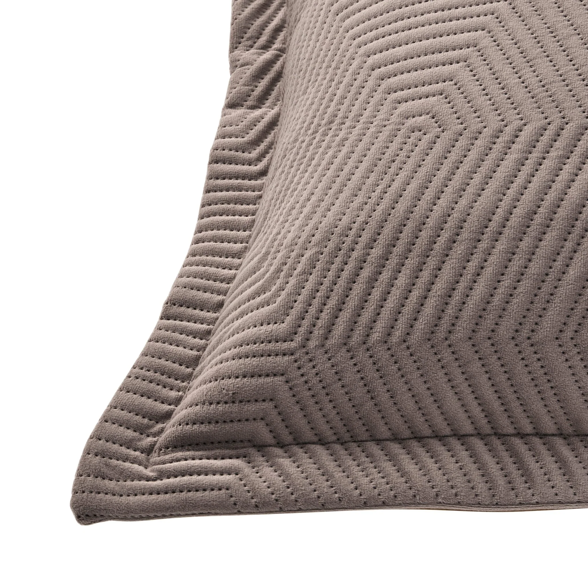 Torino Velvet Geometric Pinsonic Cushion Cover - Taupe - Image 5