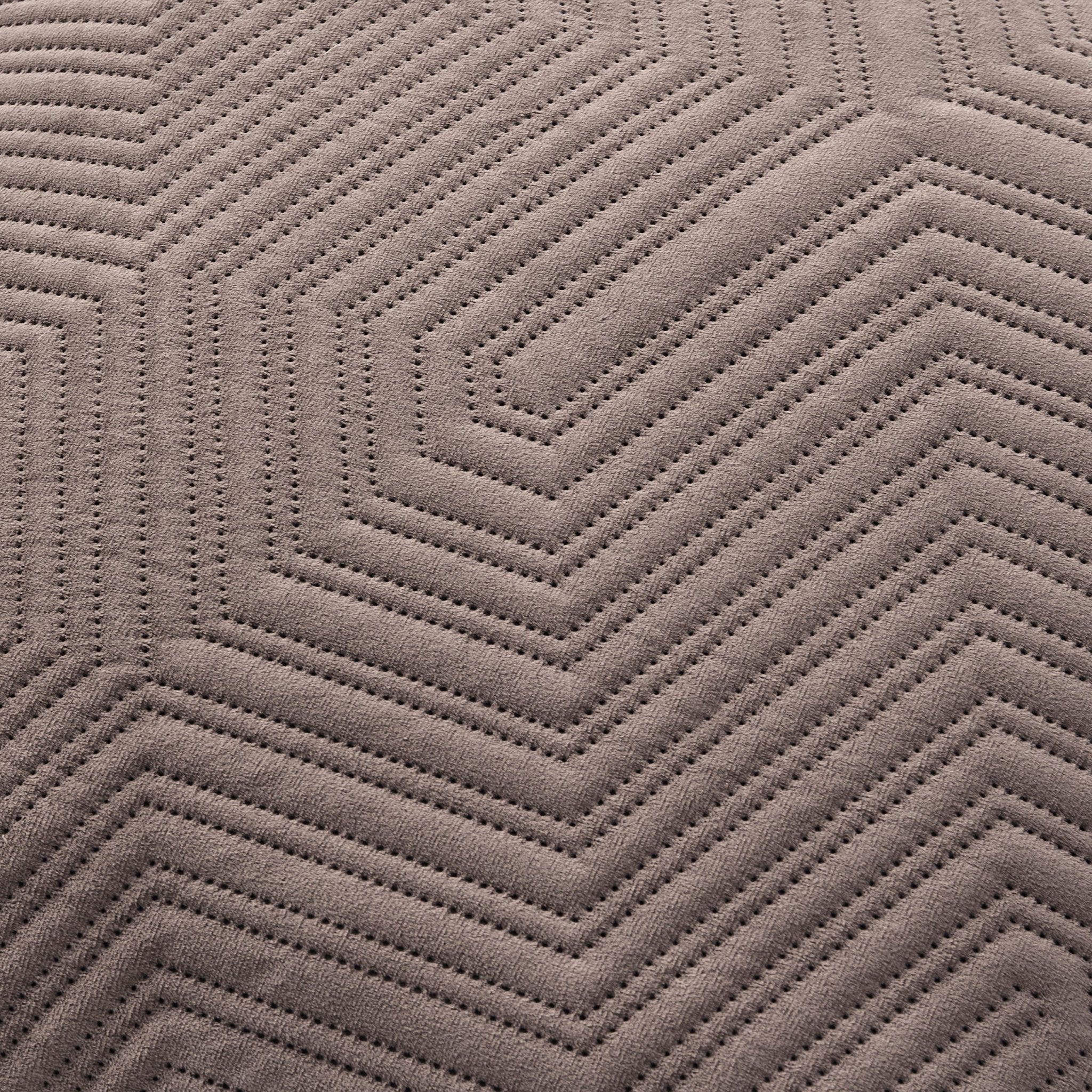 Torino Velvet Geometric Pinsonic Cushion Cover - Taupe - Image 7