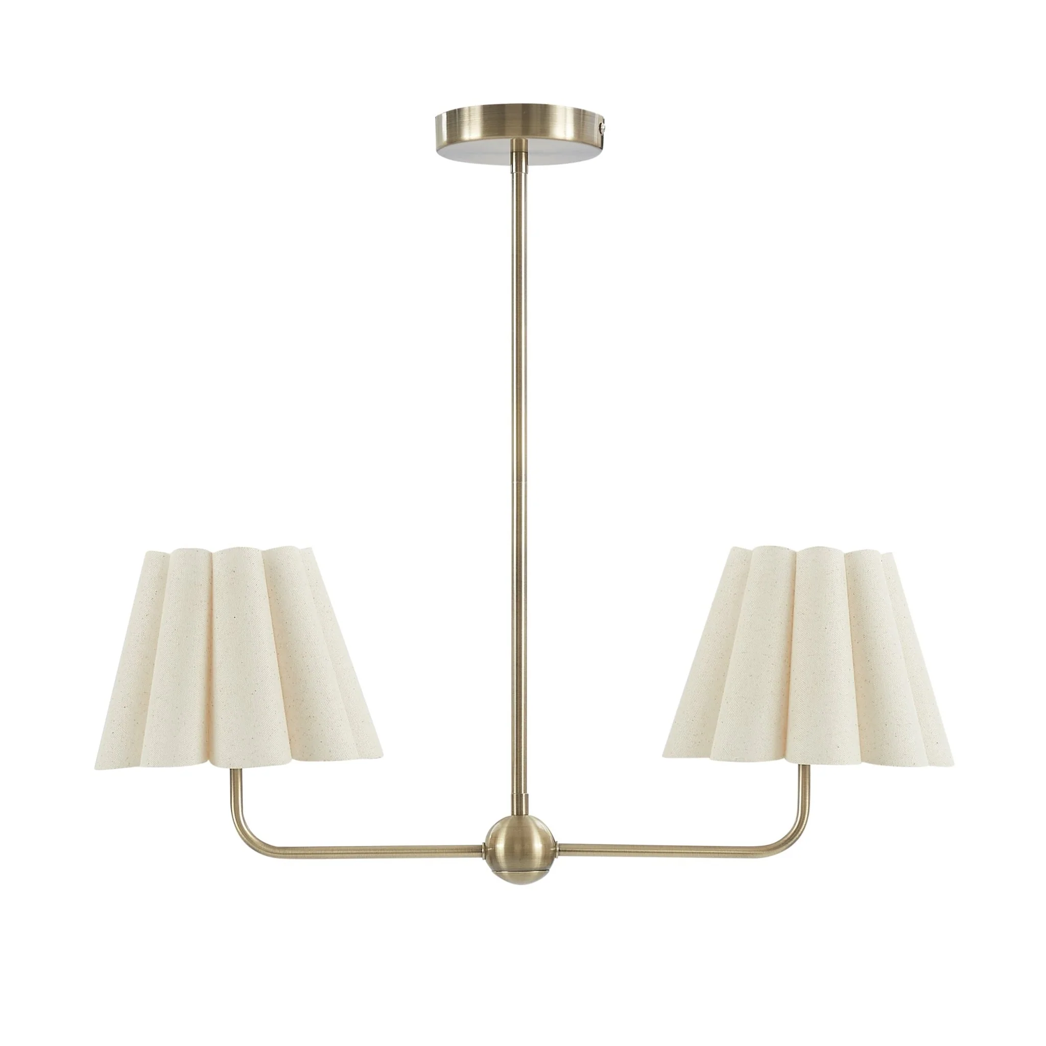 Trinity Pleated 2 Light Chandelier - Gold - Image 5