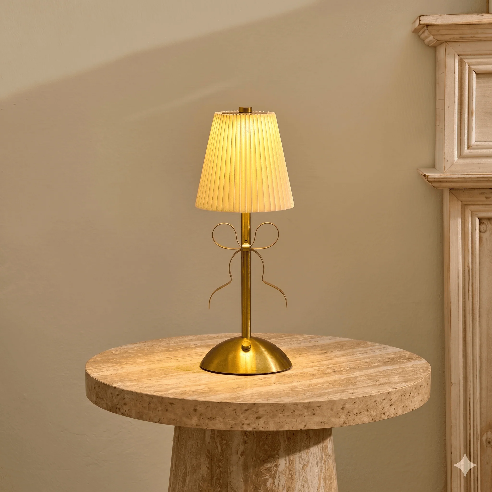 Tru Bow Rechargeable Table Lamp - Gold