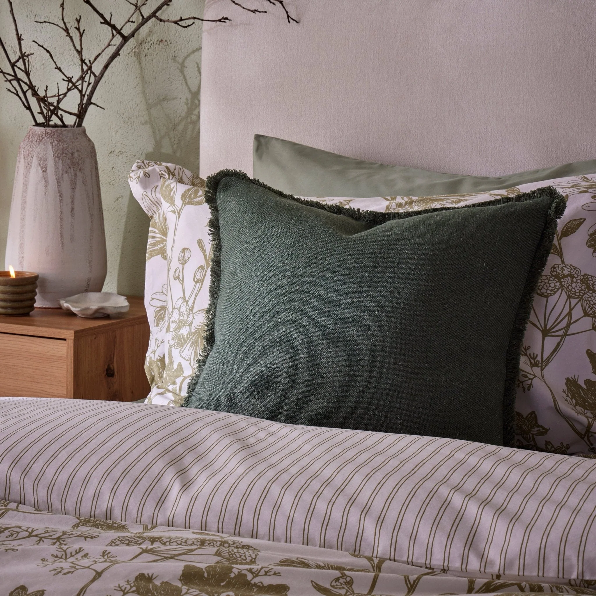 Tufted Cushion Cover - Green