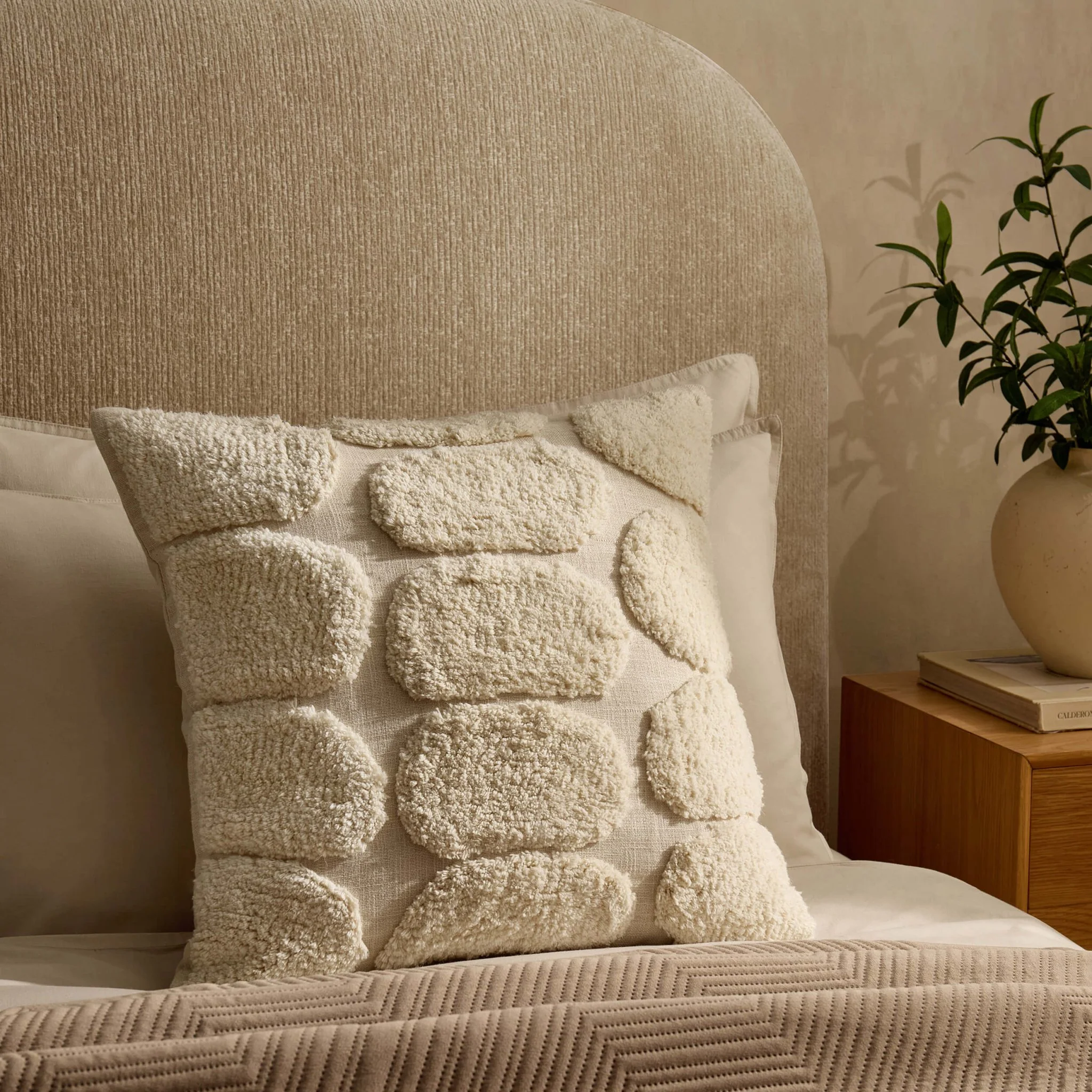 Tufted Pattern Cushion Cover - Off White