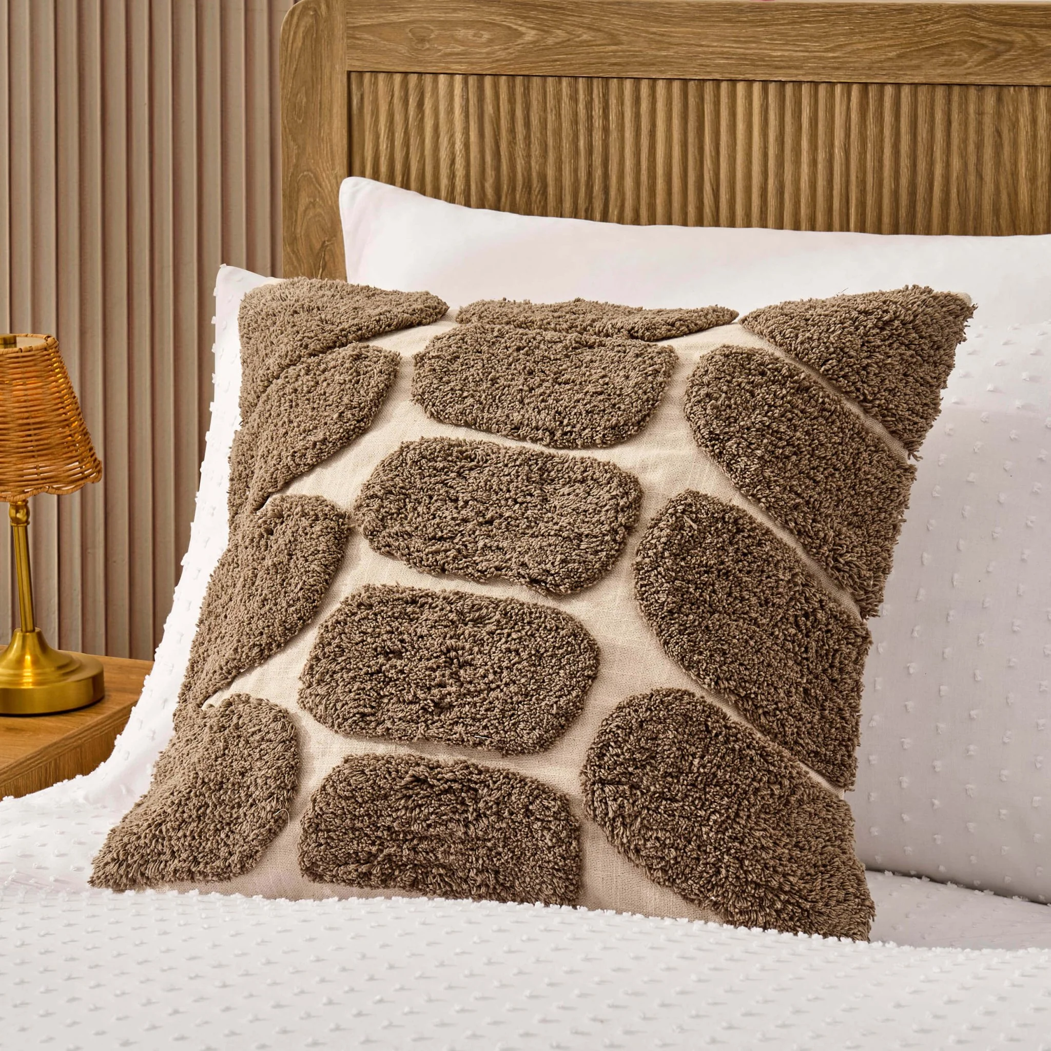 Tufted Pattern Cushion Cover - Taupe