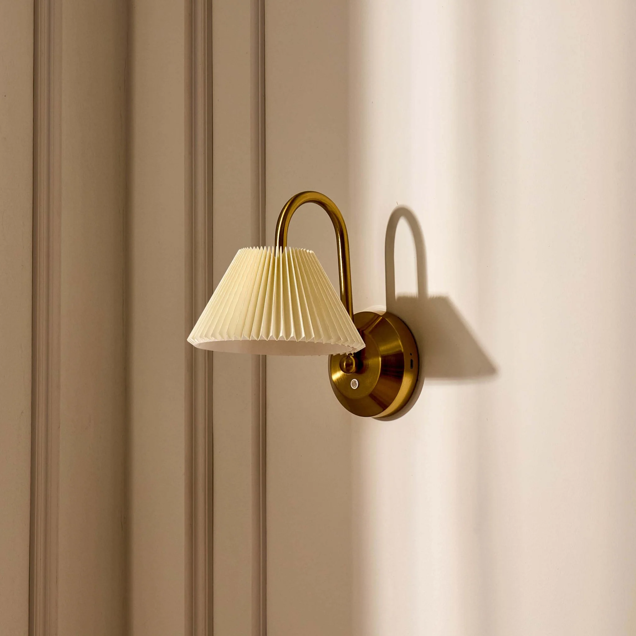Twila Rechargeable Pleated Wall Light - Brass - Image 2