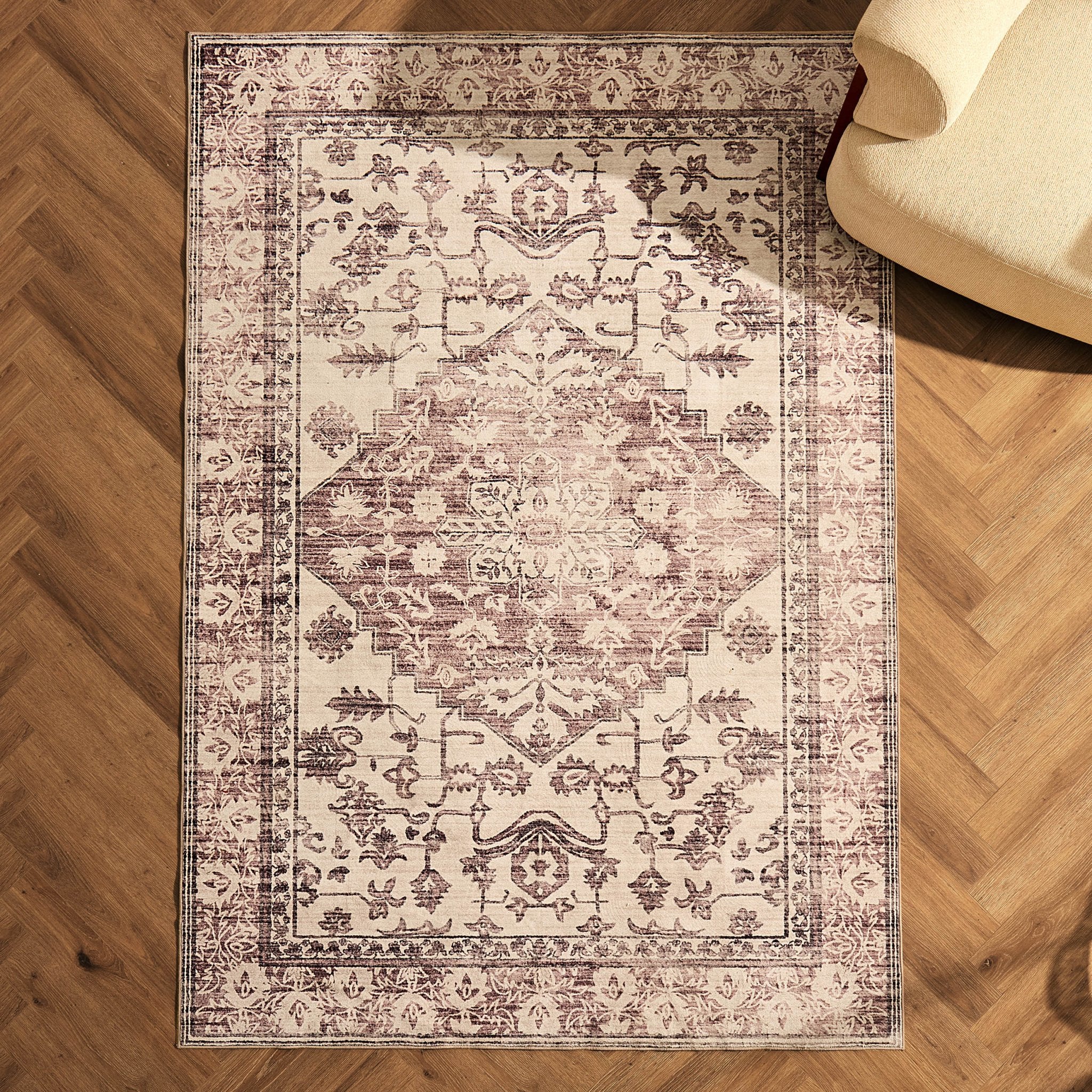 Uma Persian Style Machine Washable Rug - Brown - Image 2