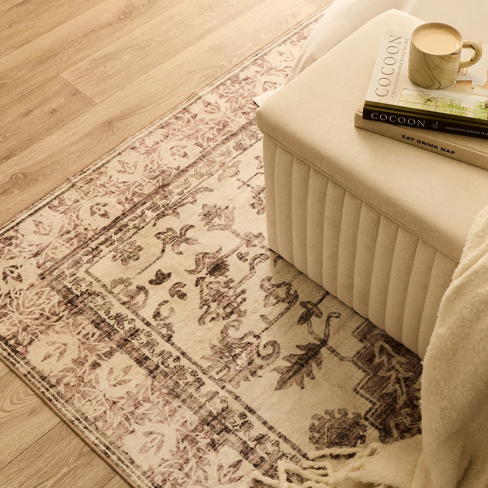 Uma Persian Style Machine Washable Rug - Brown - Image 3