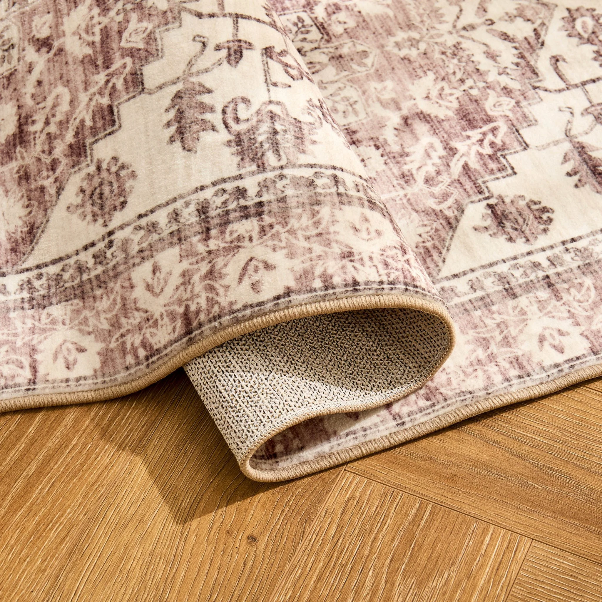 Uma Persian Style Machine Washable Rug - Brown - Image 5