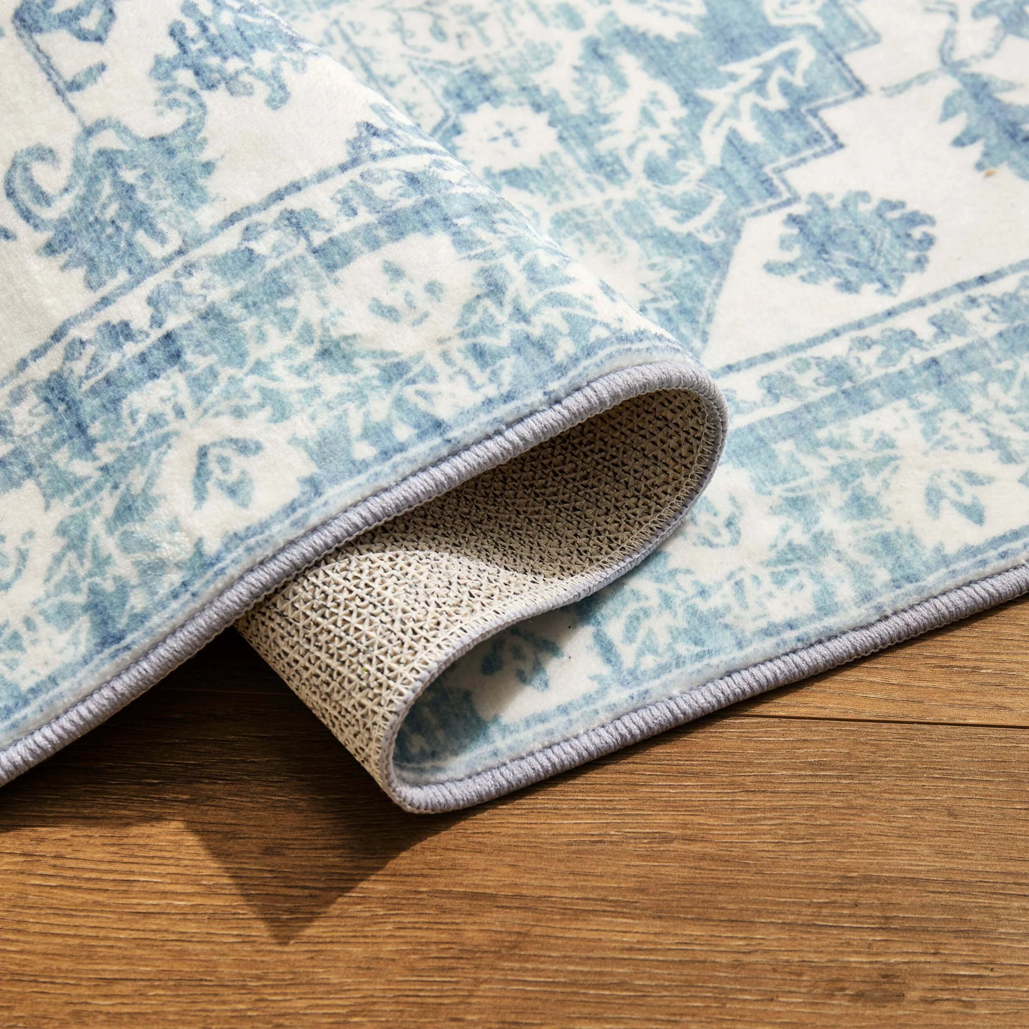 Uma Persian Style Machine Washable Rug - Blue - Image 3