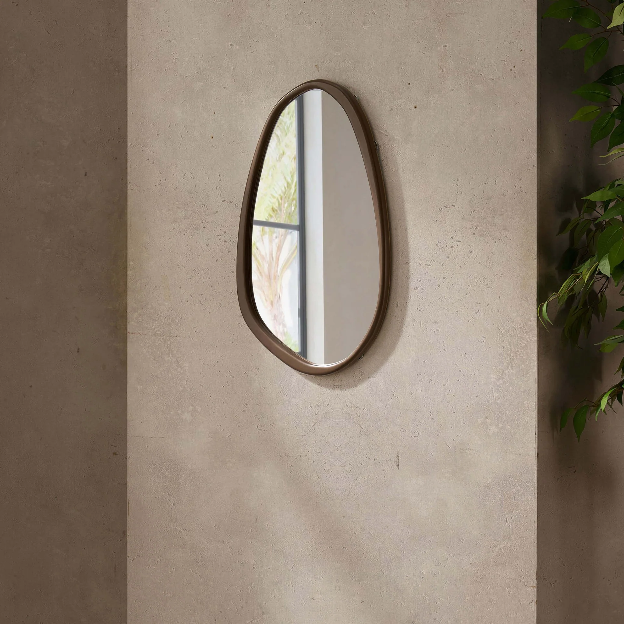 Umah Wood Pond Mirror - Mocha
