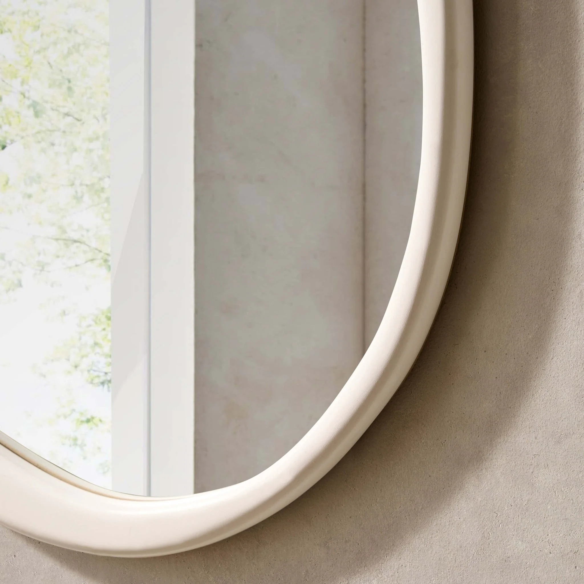 Umah Wood Pond Mirror - White - Image 3