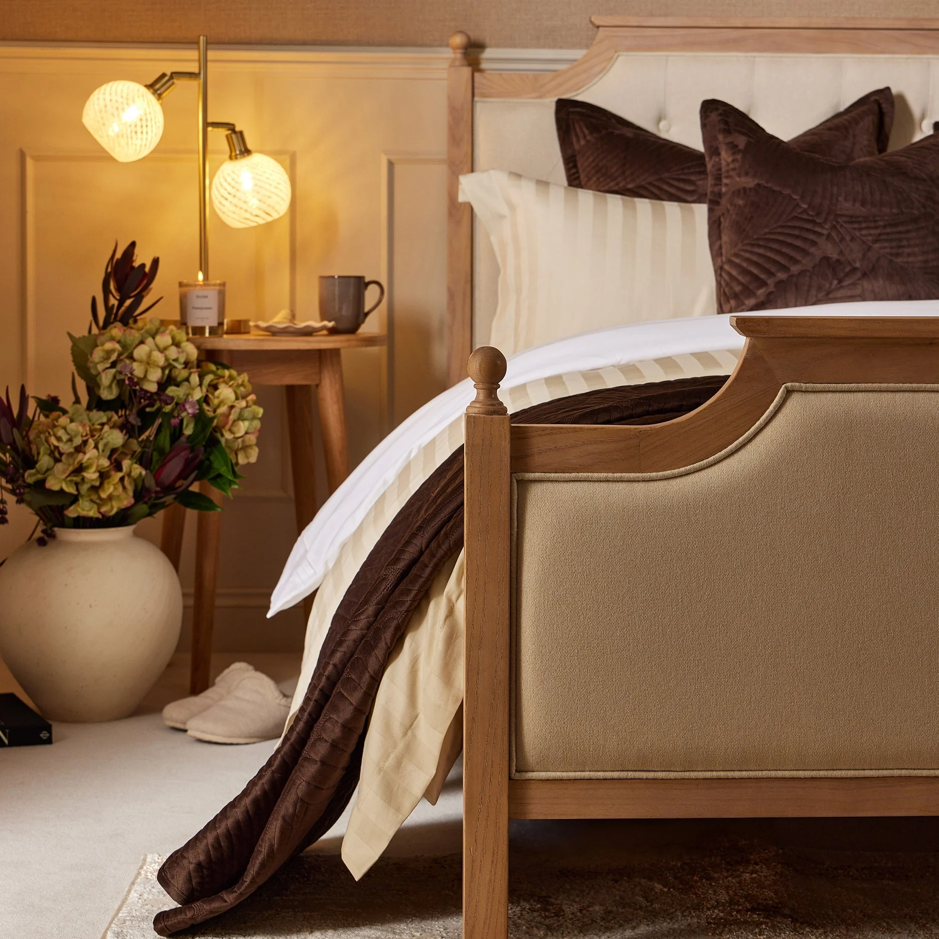 Valletta Leaf Matelasse Cushion Cover - Chocolate - Image 5