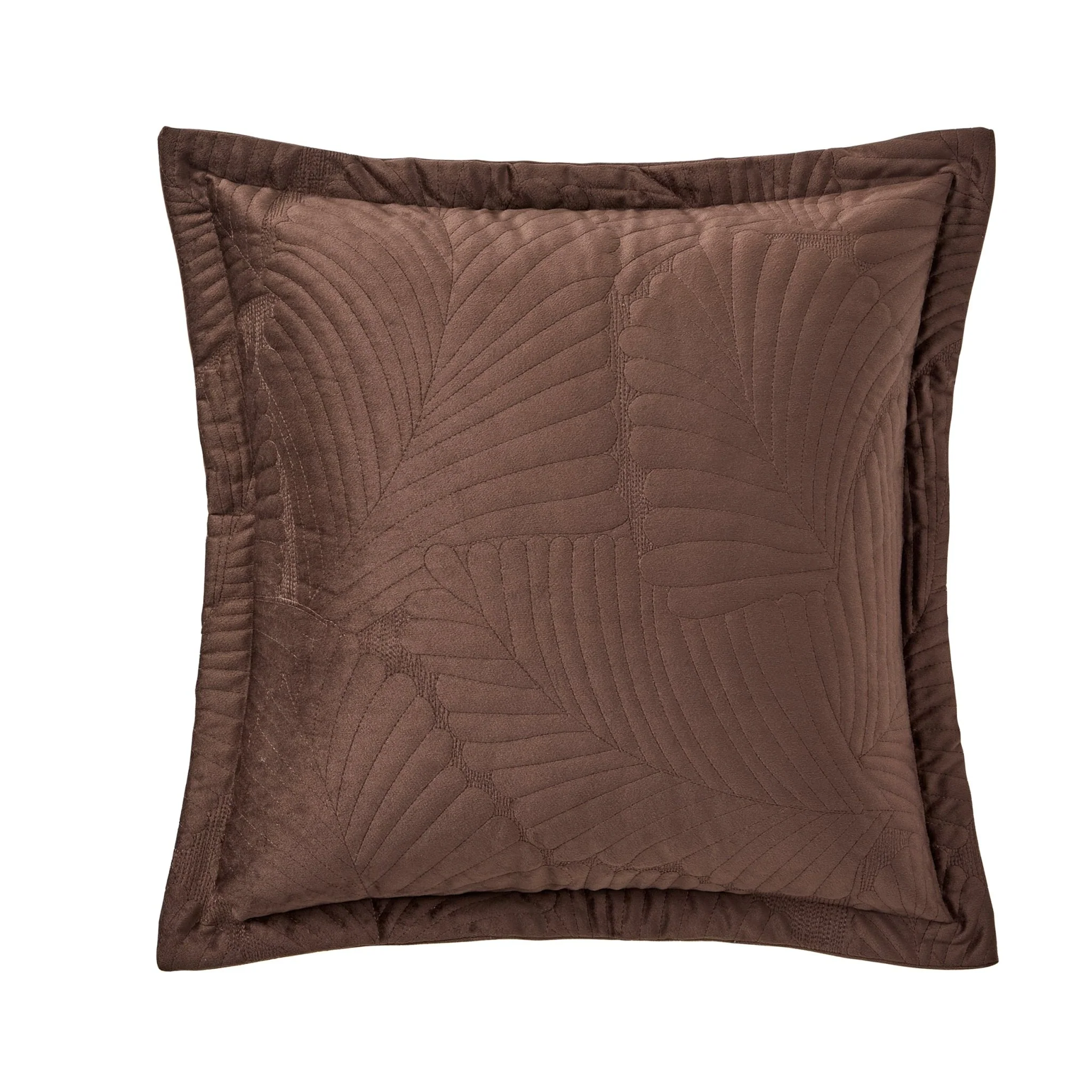 Valletta Leaf Matelasse Cushion Cover - Chocolate - Image 6
