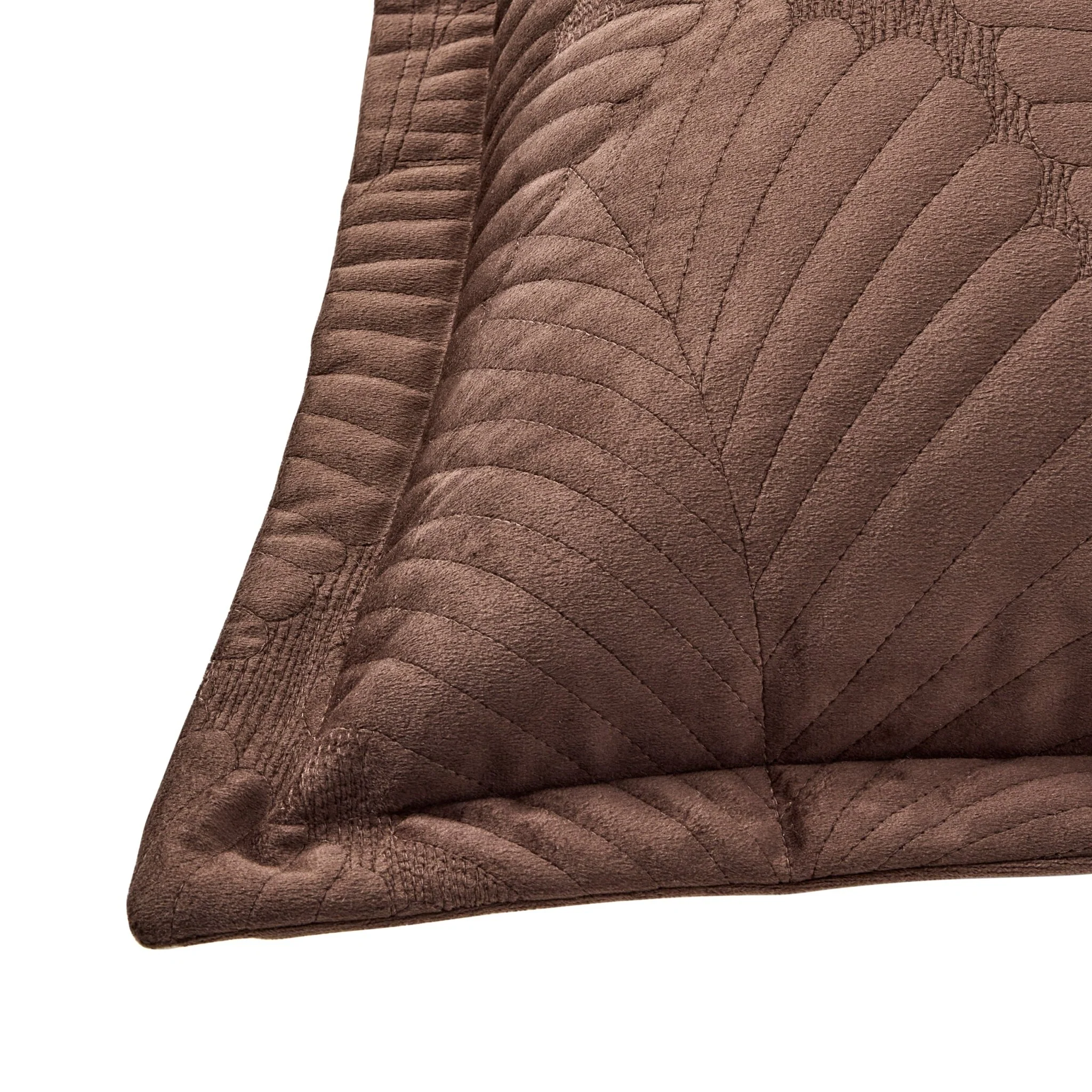 Valletta Leaf Matelasse Cushion Cover - Chocolate - Image 7