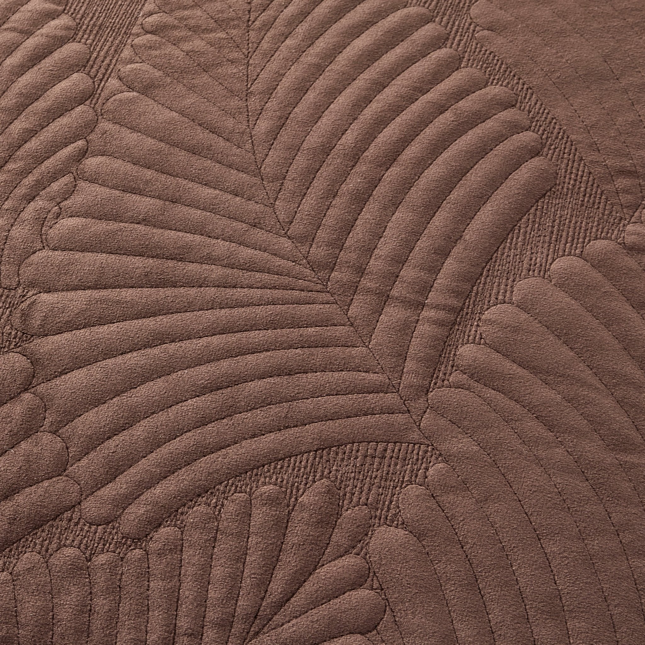 Valletta Leaf Matelasse Cushion Cover - Chocolate - Image 8
