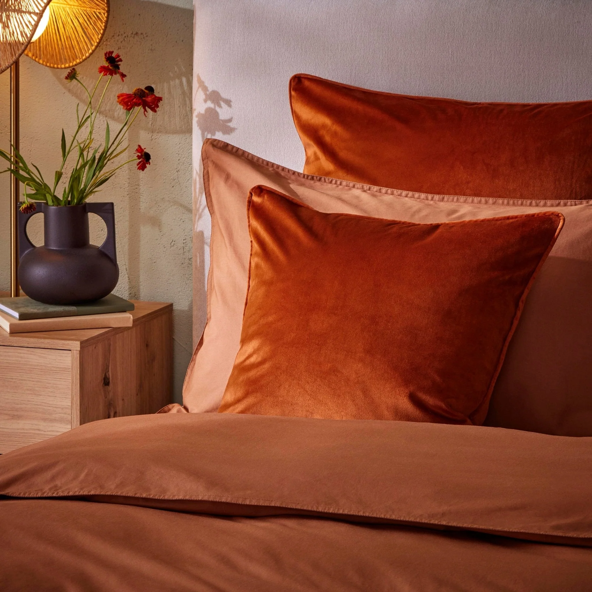 Velvet Cushion Cover - Burnt Orange