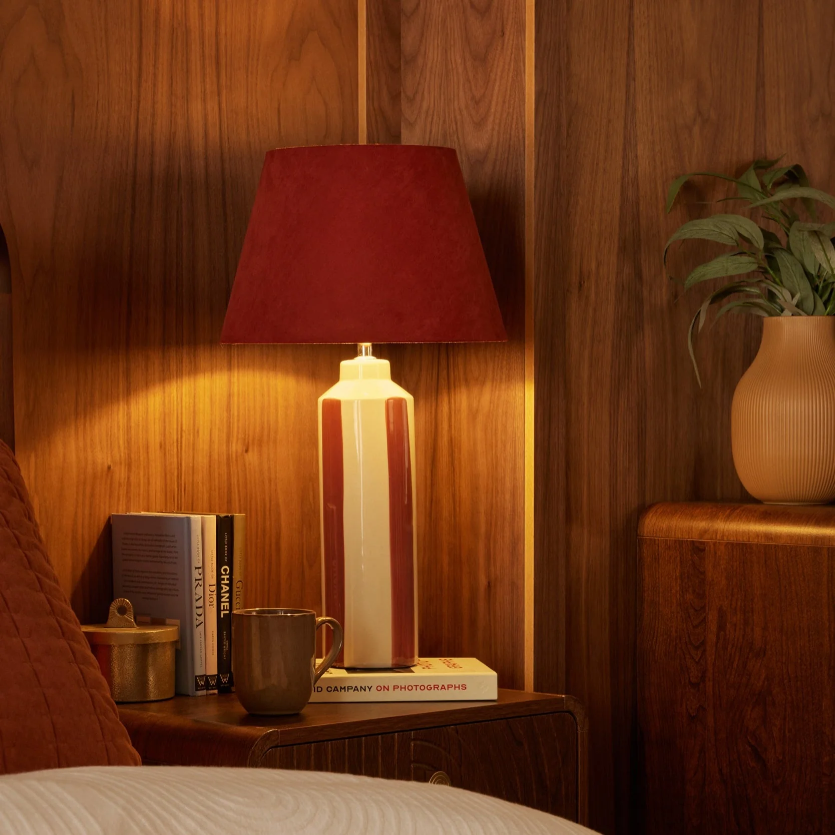 Velvet Stripe Table Lamp - Burnt Orange - Image 3
