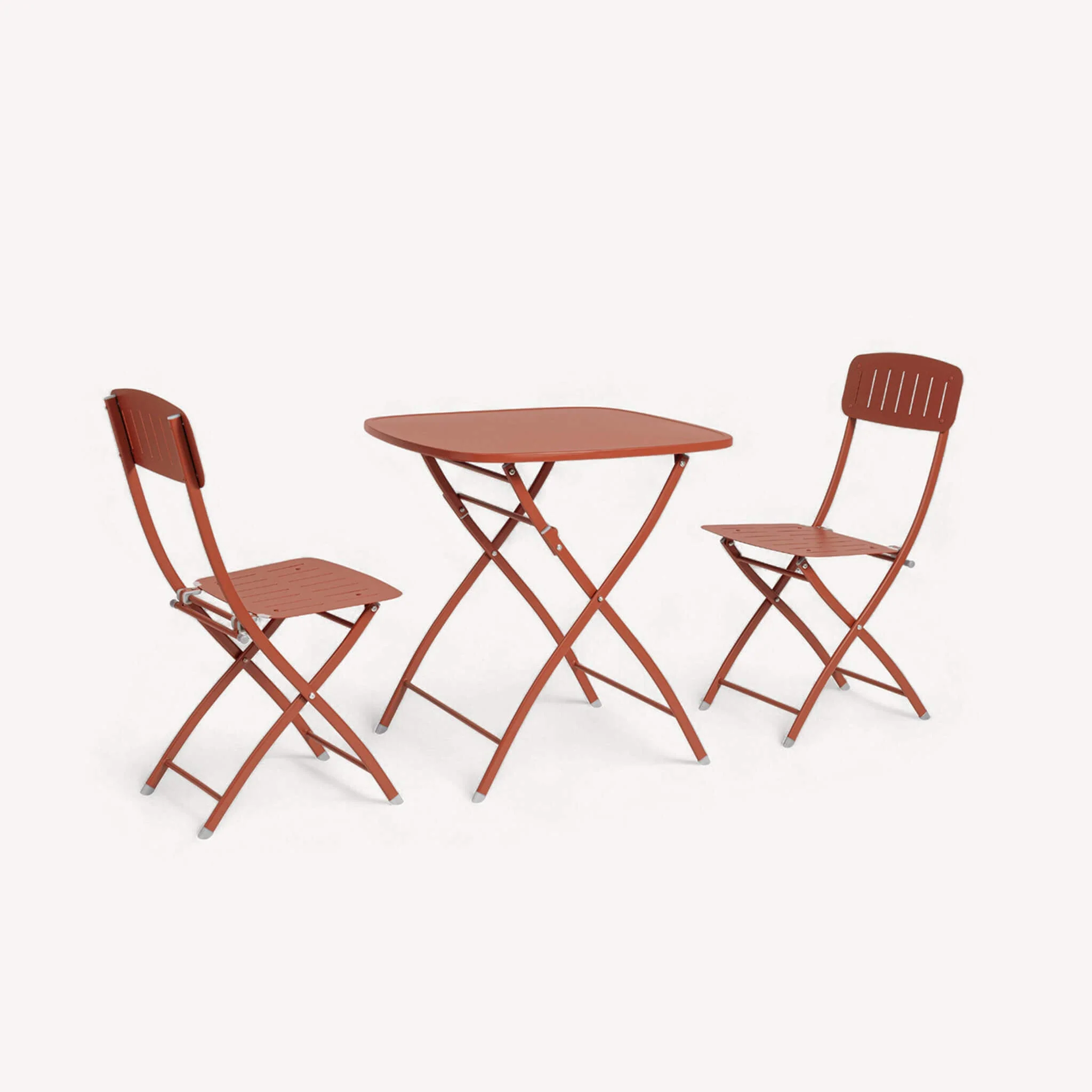 Venice Outdoor 2 Seater Square Bistro Table and Chairs - Cayenne Pepper - Image 4
