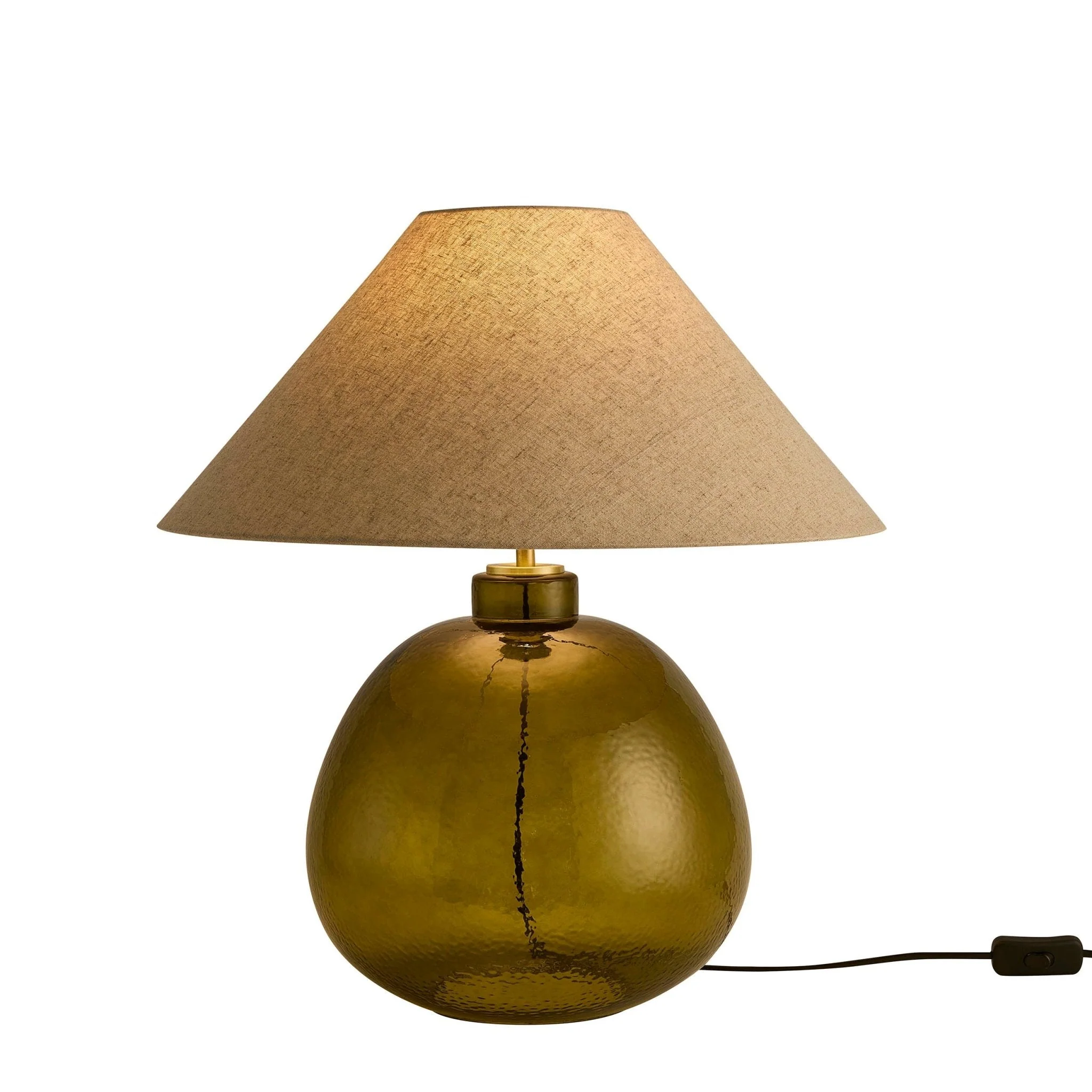 Verde Large Scale Glass Table Lamp - Green/Natural - Image 6