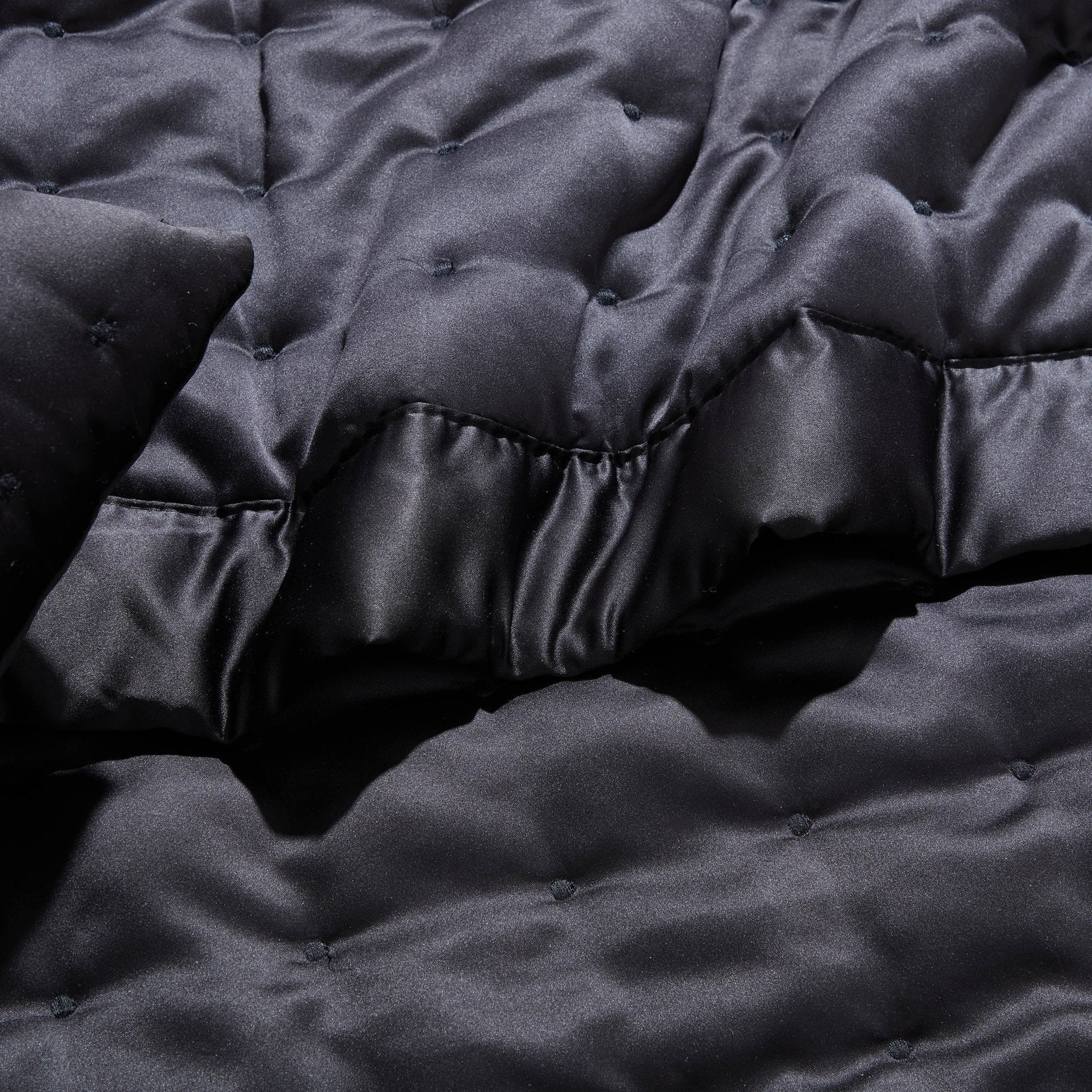 Vienna Quilted Satin Bedspread 2.5m x 2.6m - Black - Image 3