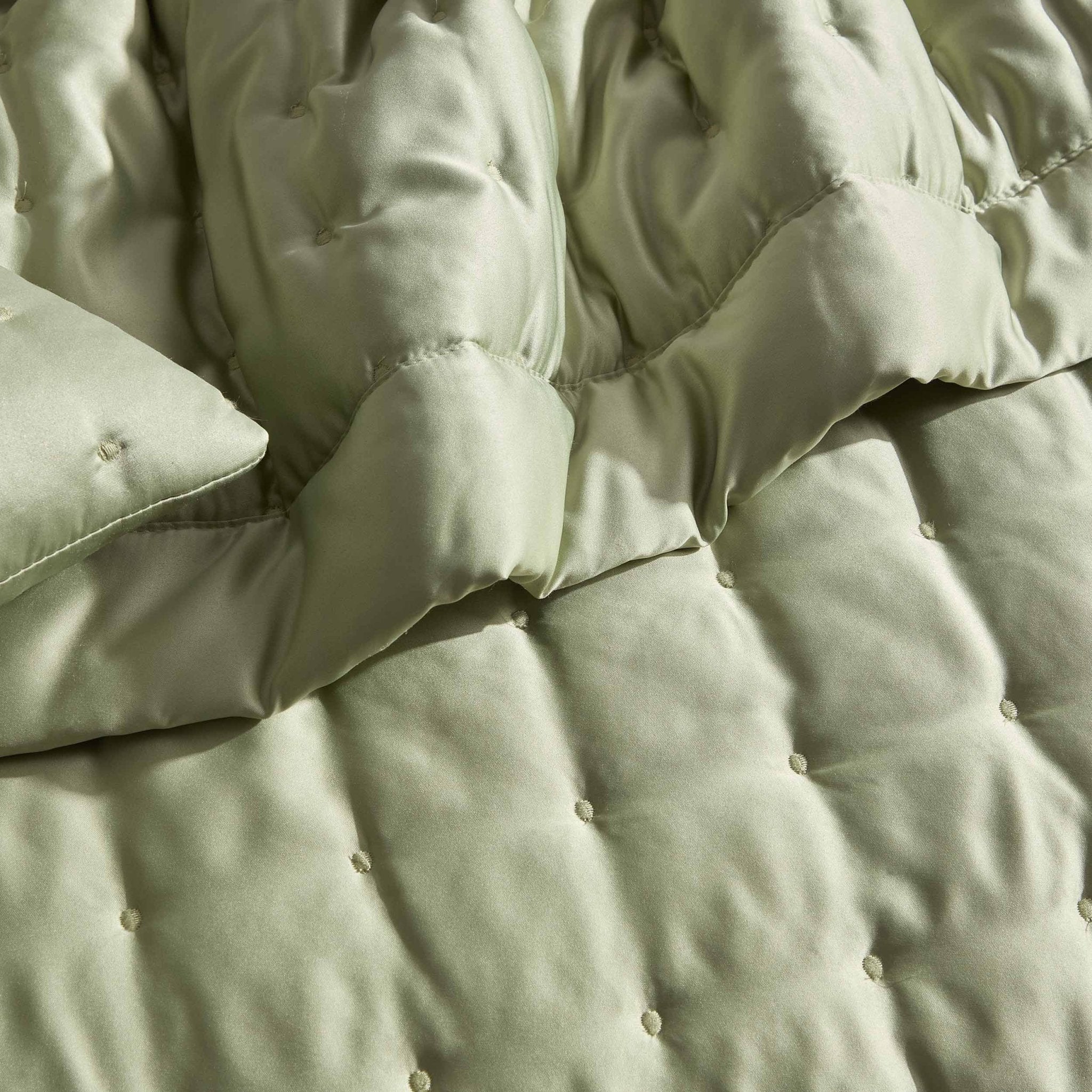 Vienna Quilted Satin Bedspread 2.5m x 2.6m - Sage - Image 3
