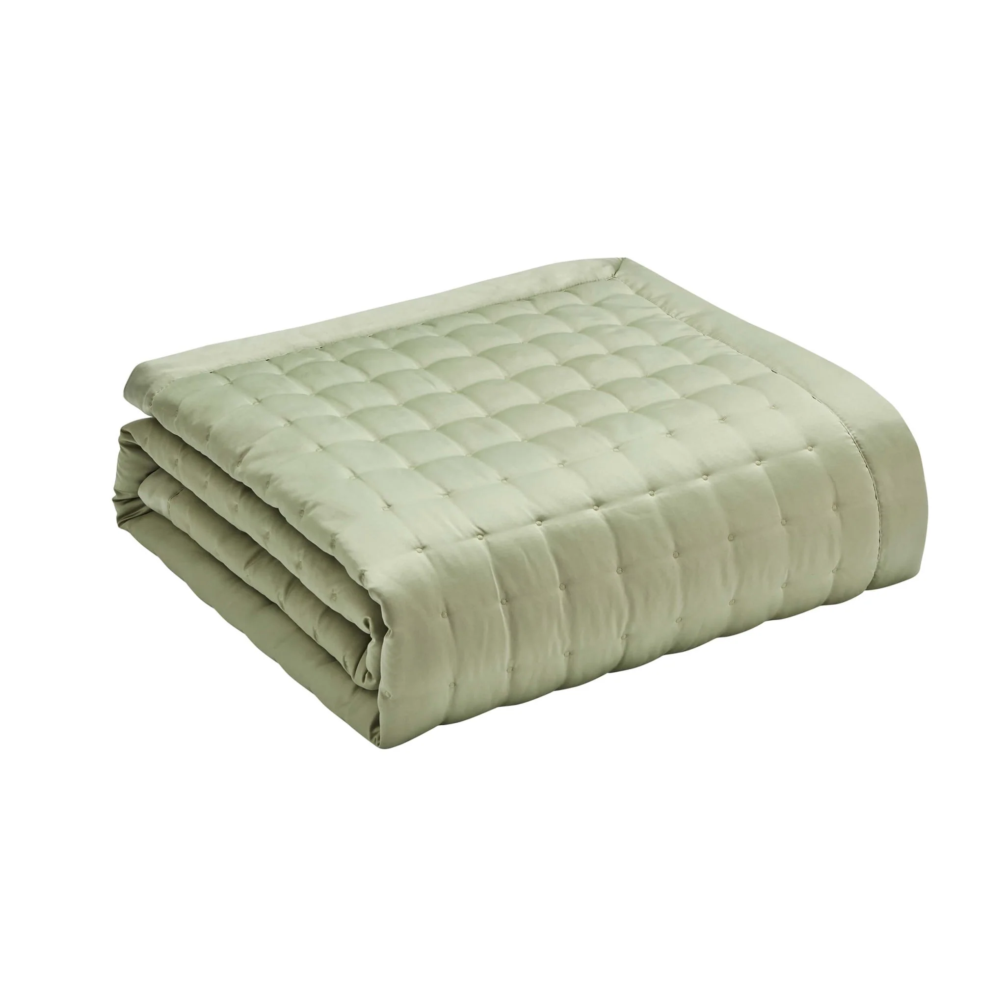 Vienna Quilted Satin Bedspread 2.5m x 2.6m - Sage - Image 4