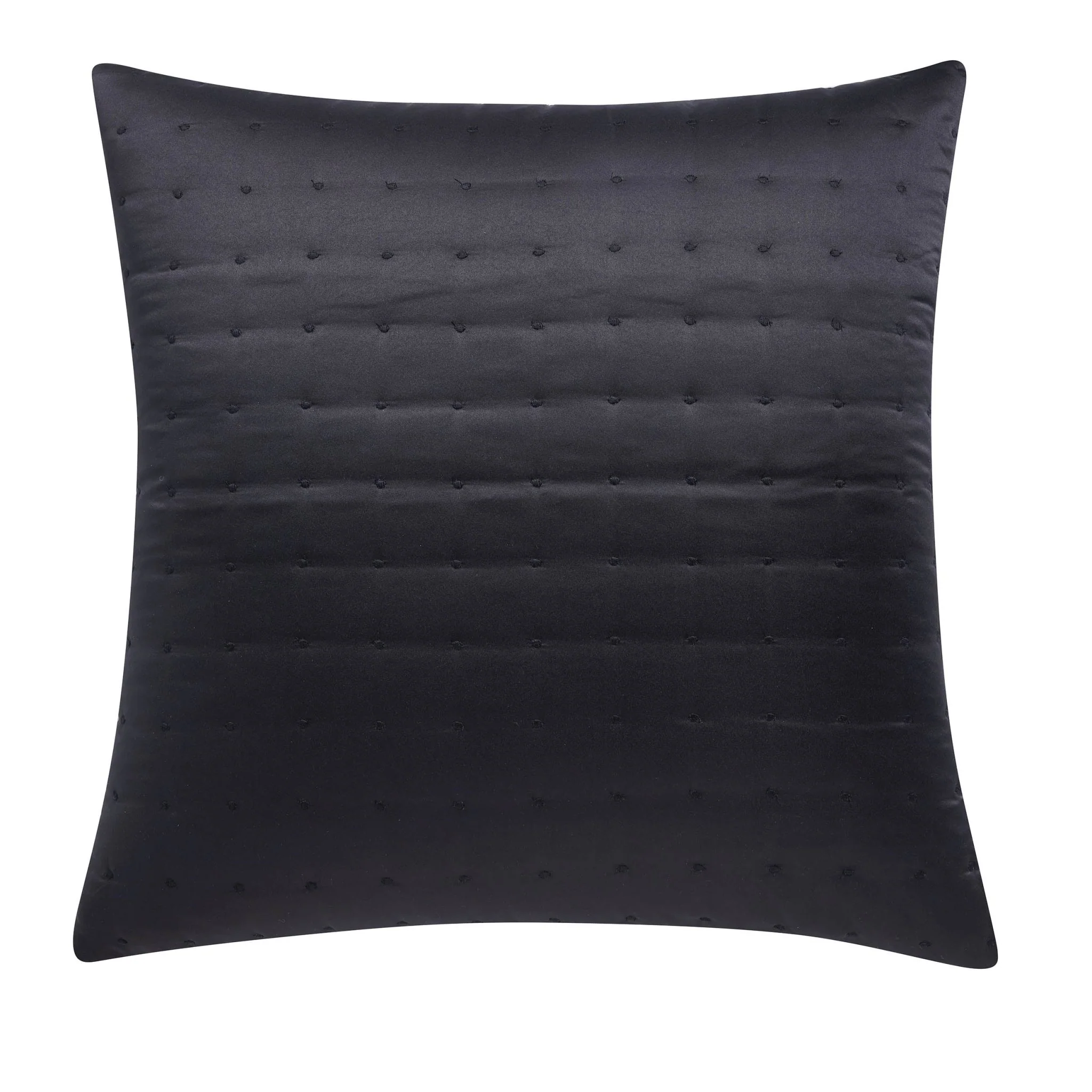 Vienna Quilted Satin Cushion Cover - Black - Image 3