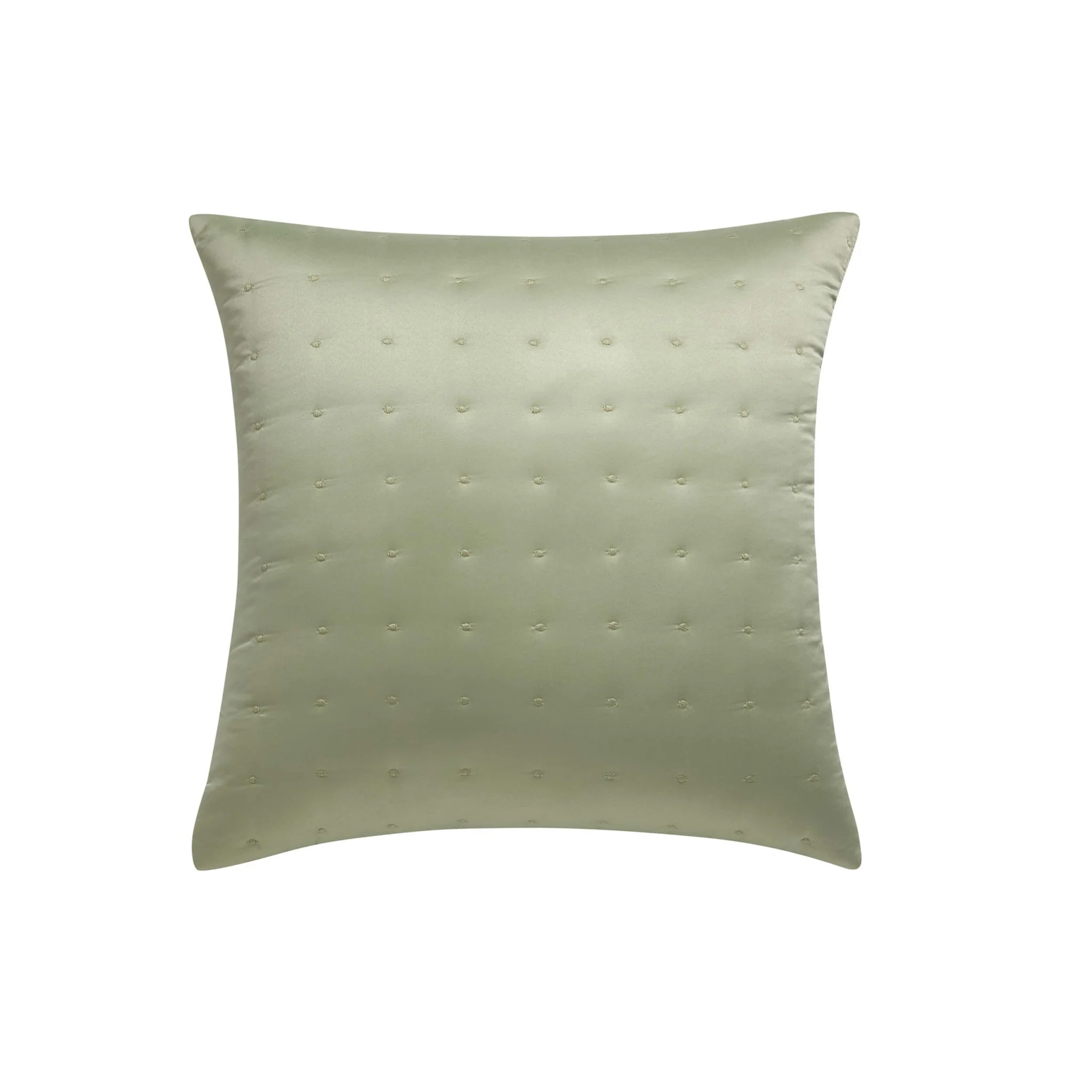 Vienna Quilted Satin Cushion Cover - Sage - Image 2