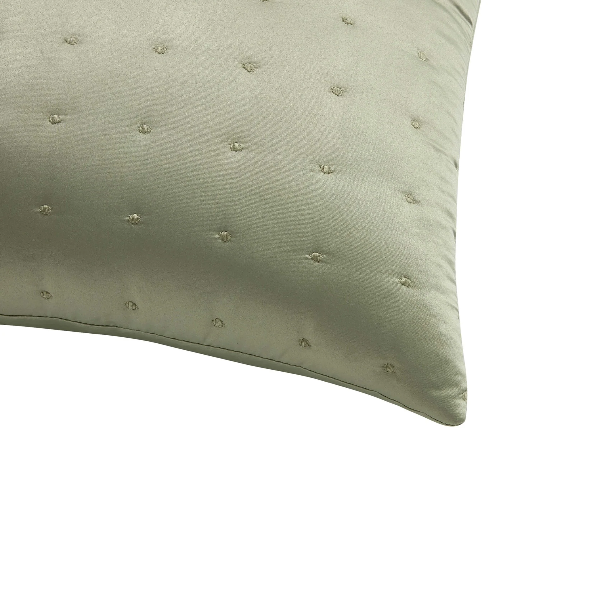 Vienna Quilted Satin Cushion Cover - Sage - Image 4
