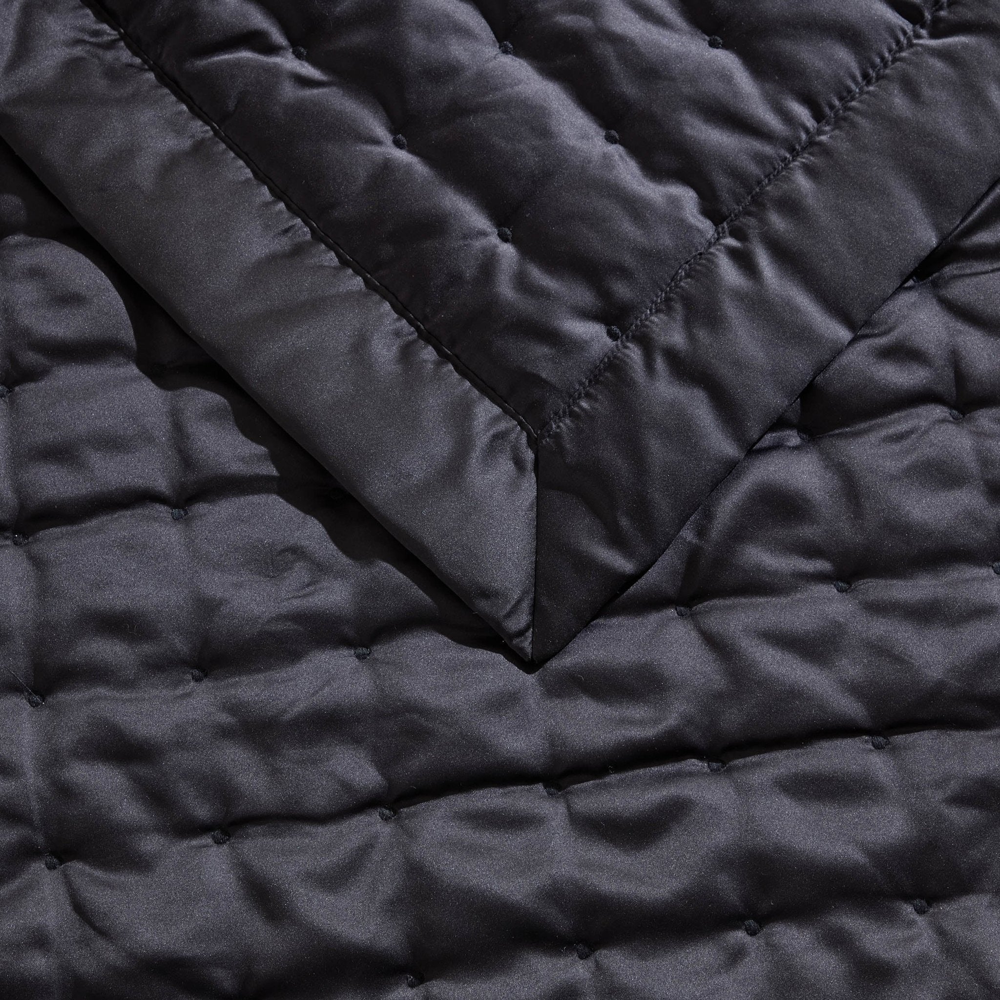Vienna Quilted Satin Throw 1.5m x 2m - Black - Image 2