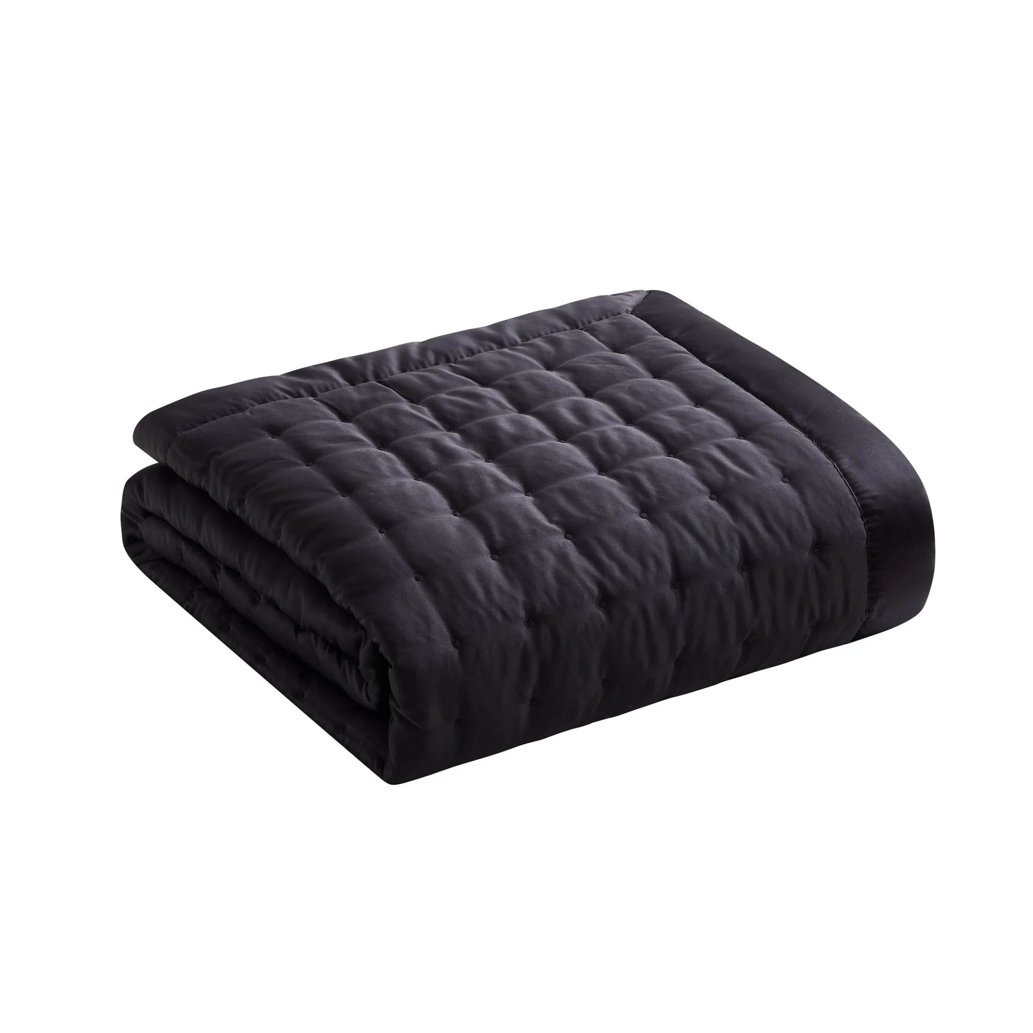 Vienna Quilted Satin Throw 1.5m x 2m - Black - Image 4