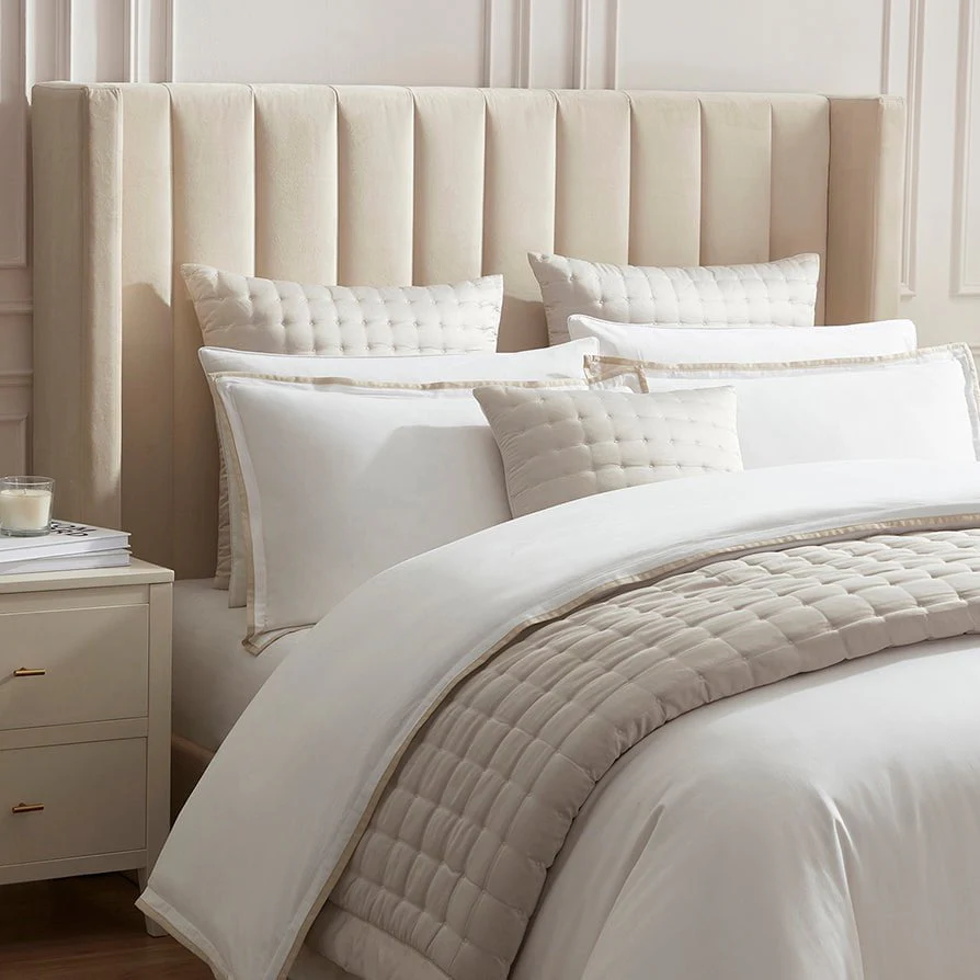 Vienna Quilted Satin Throw 1.5m x 2m - Champagne - Image 5