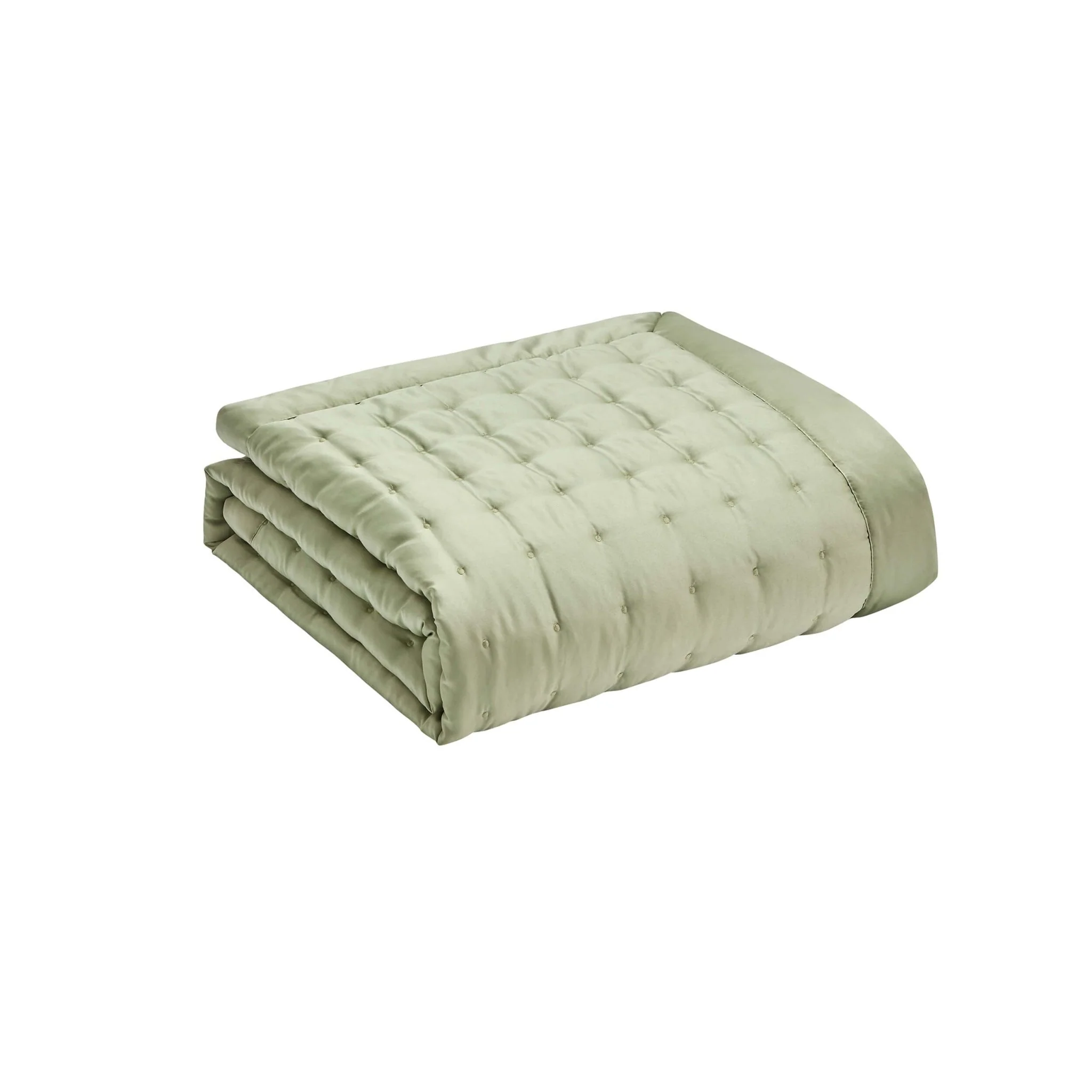 Vienna Quilted Satin Throw 1.5m x 2m - Sage - Image 3