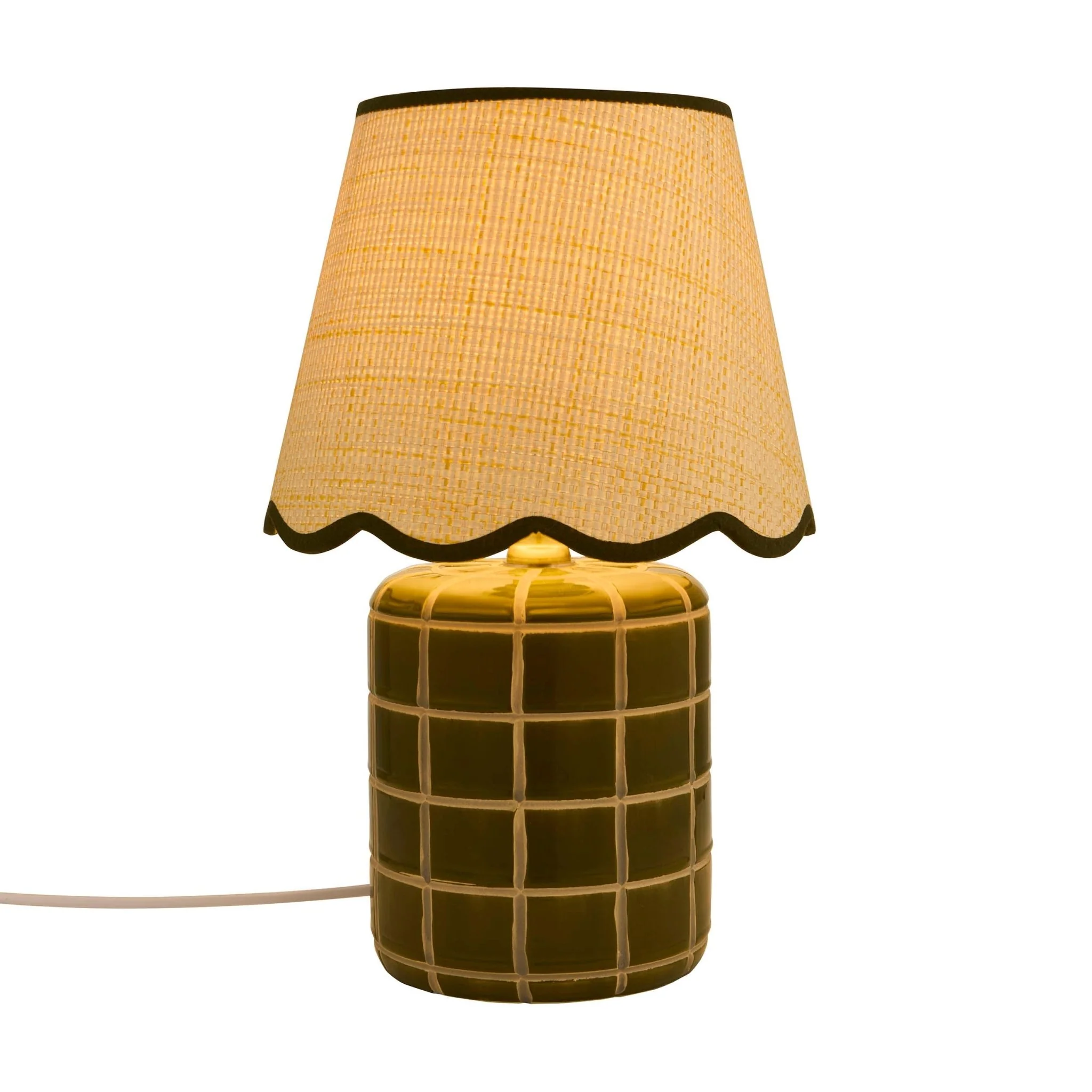 Vivienne Carved Ceramic Table Lamp - Green - Image 3