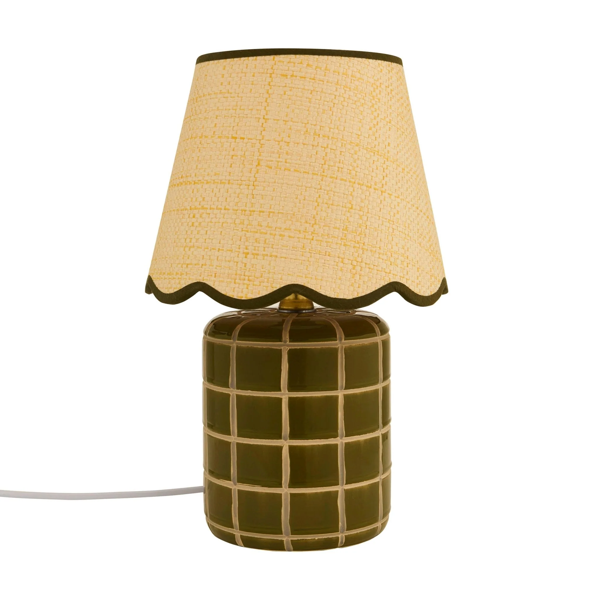 Vivienne Carved Ceramic Table Lamp - Green - Image 4